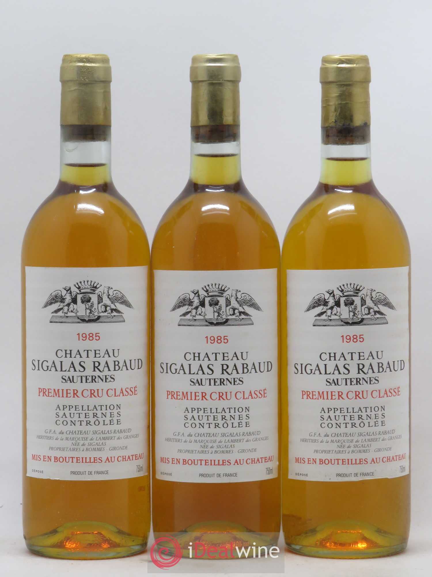Château Sigalas Rabaud 1er Grand Cru Classé 1985 - Lot de 12 bouteilles - 3