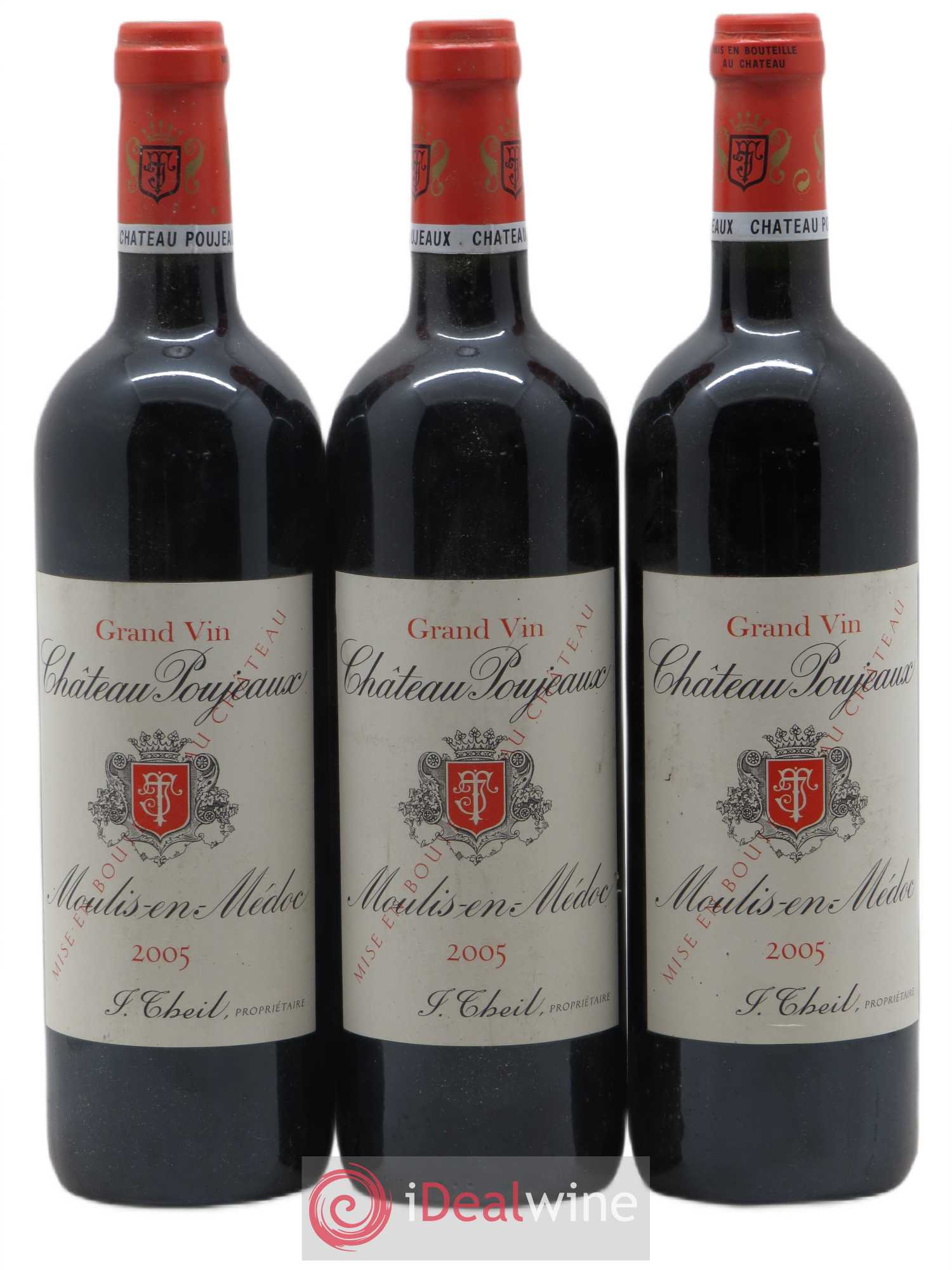Château Poujeaux 2005 - Lot de 3 bouteilles - 0