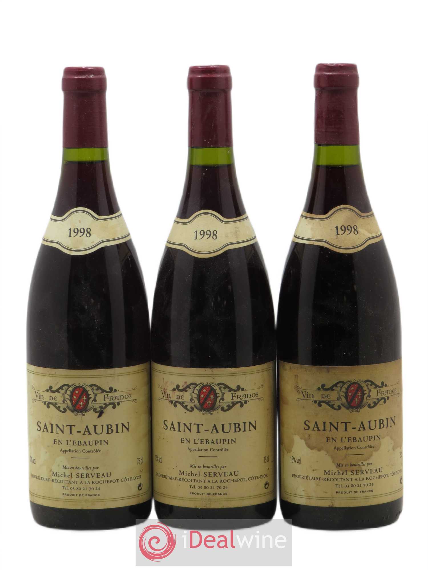 Saint-Aubin En l'Ebaupin Michel Serveau 1998 - Posten von 3 Flaschen - 0