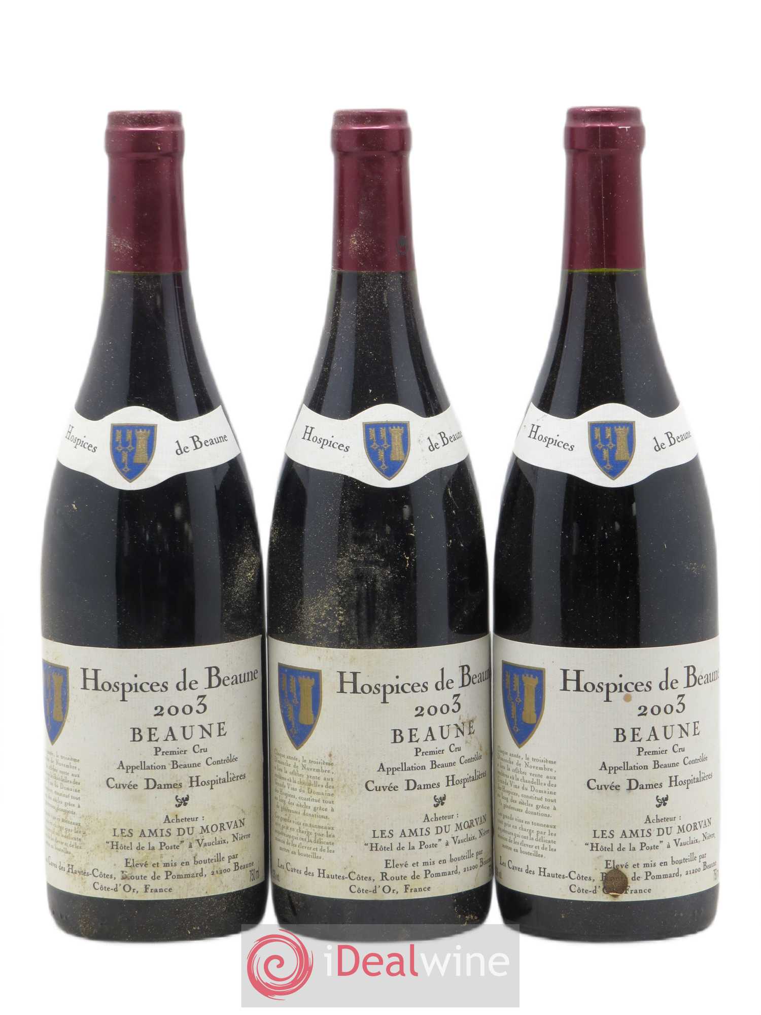 Beaune 1er Cru Cuvée Dames Hospitalières Hospices de Beaune 2003 - Lot de 3 bouteilles - 0