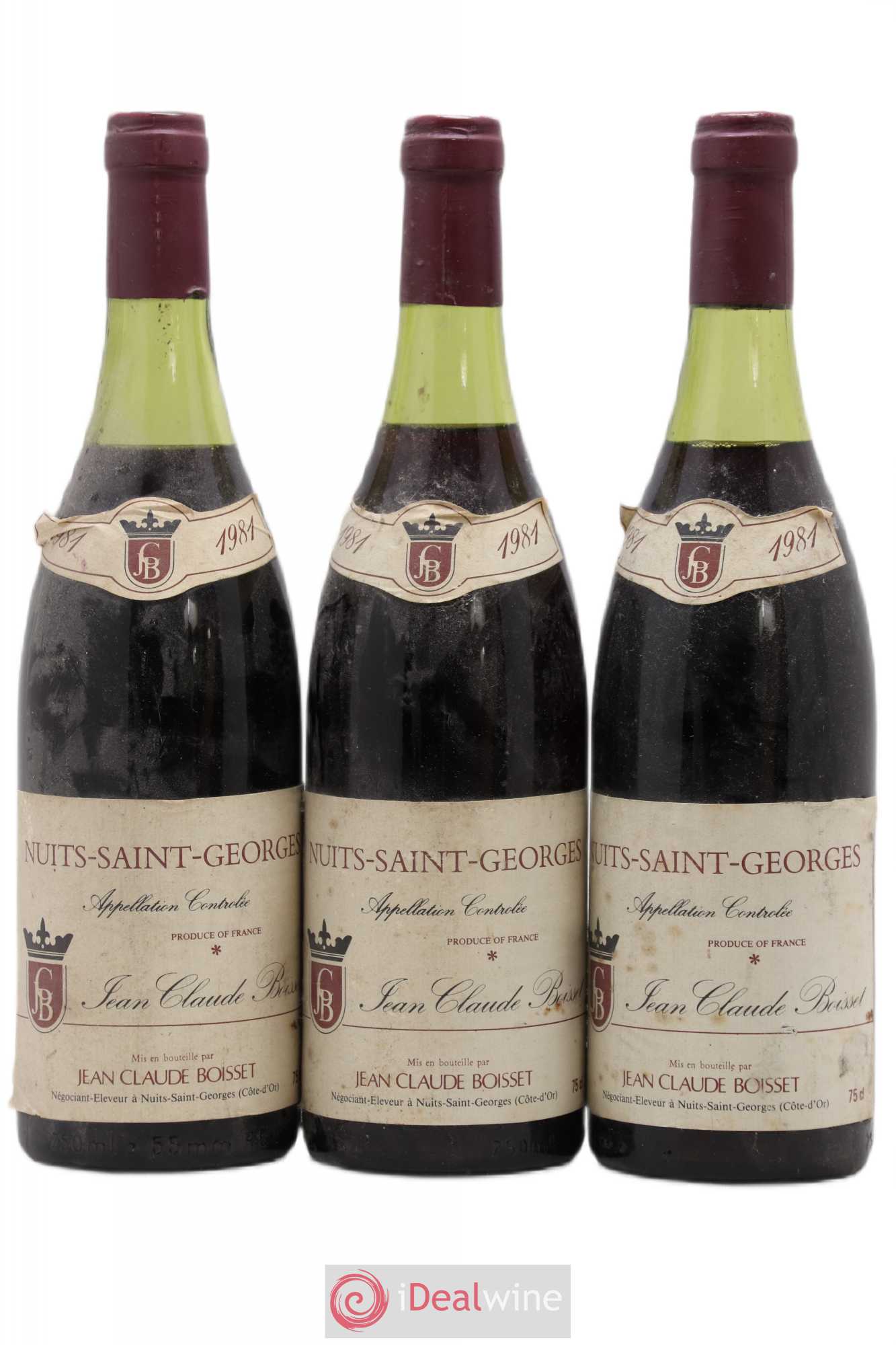Nuits-Saint-Georges Jean-Claude Boisset 1981 - Lot de 3 bouteilles - 0