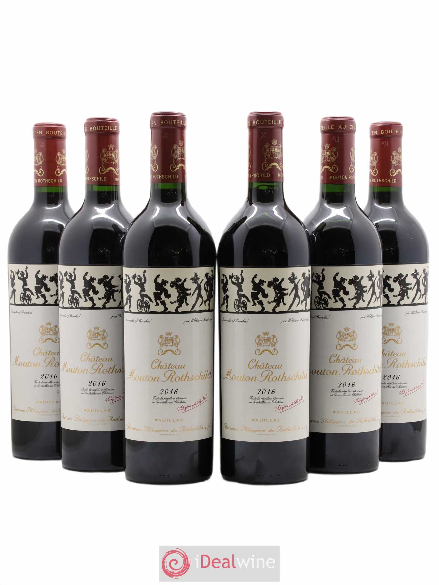 Château Mouton Rothschild 1er Grand Cru Classé 2016 - Lot de 6 bouteilles - 0