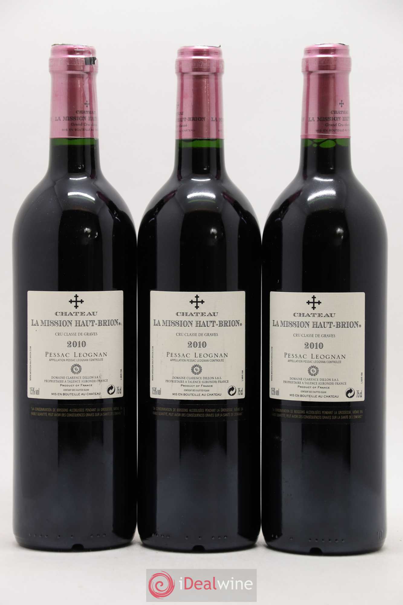 Château la Mission Haut-Brion Cru Classé de Graves 2010 - Lot de 3 bouteilles - 1