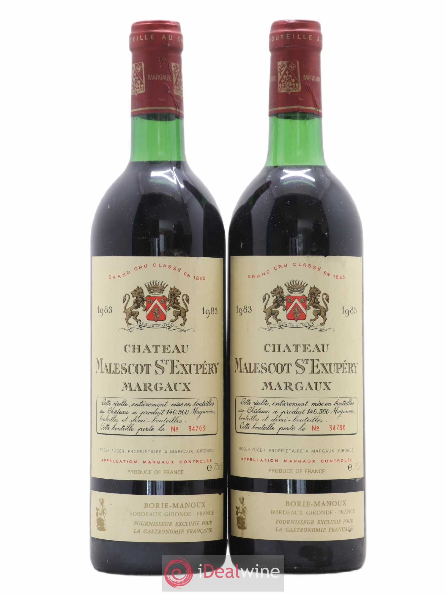 Château Malescot Saint-Exupéry 3ème Grand Cru Classé 1983 - Lot de 2 bouteilles - 0