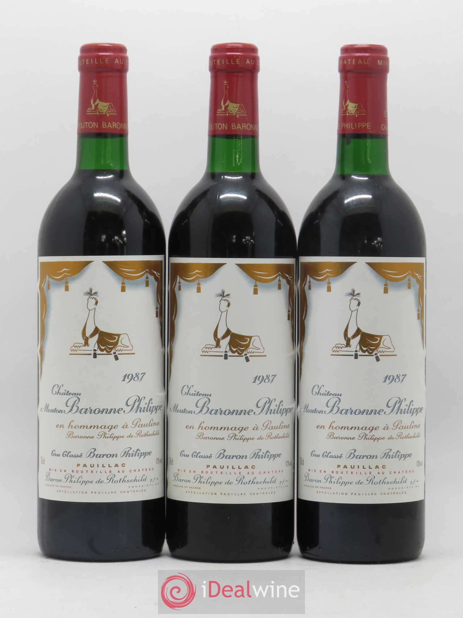 Château d' Armailhac - Mouton Baron(ne) Philippe 5ème Grand Cru Classé 1987 - Lot de 6 bouteilles - 1