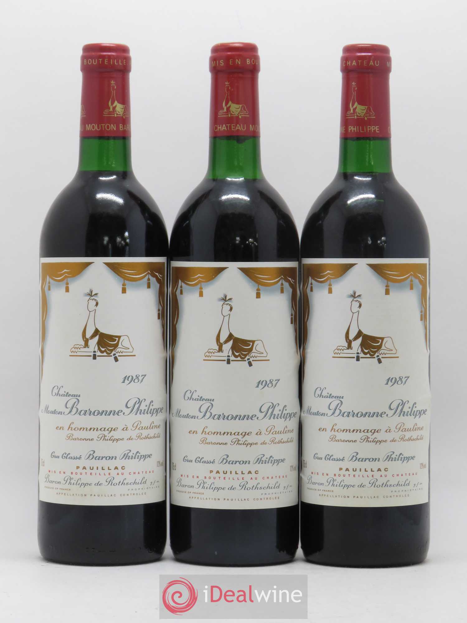Château d' Armailhac - Mouton Baron(ne) Philippe 5ème Grand Cru Classé 1987 - Lot de 6 bouteilles - 2