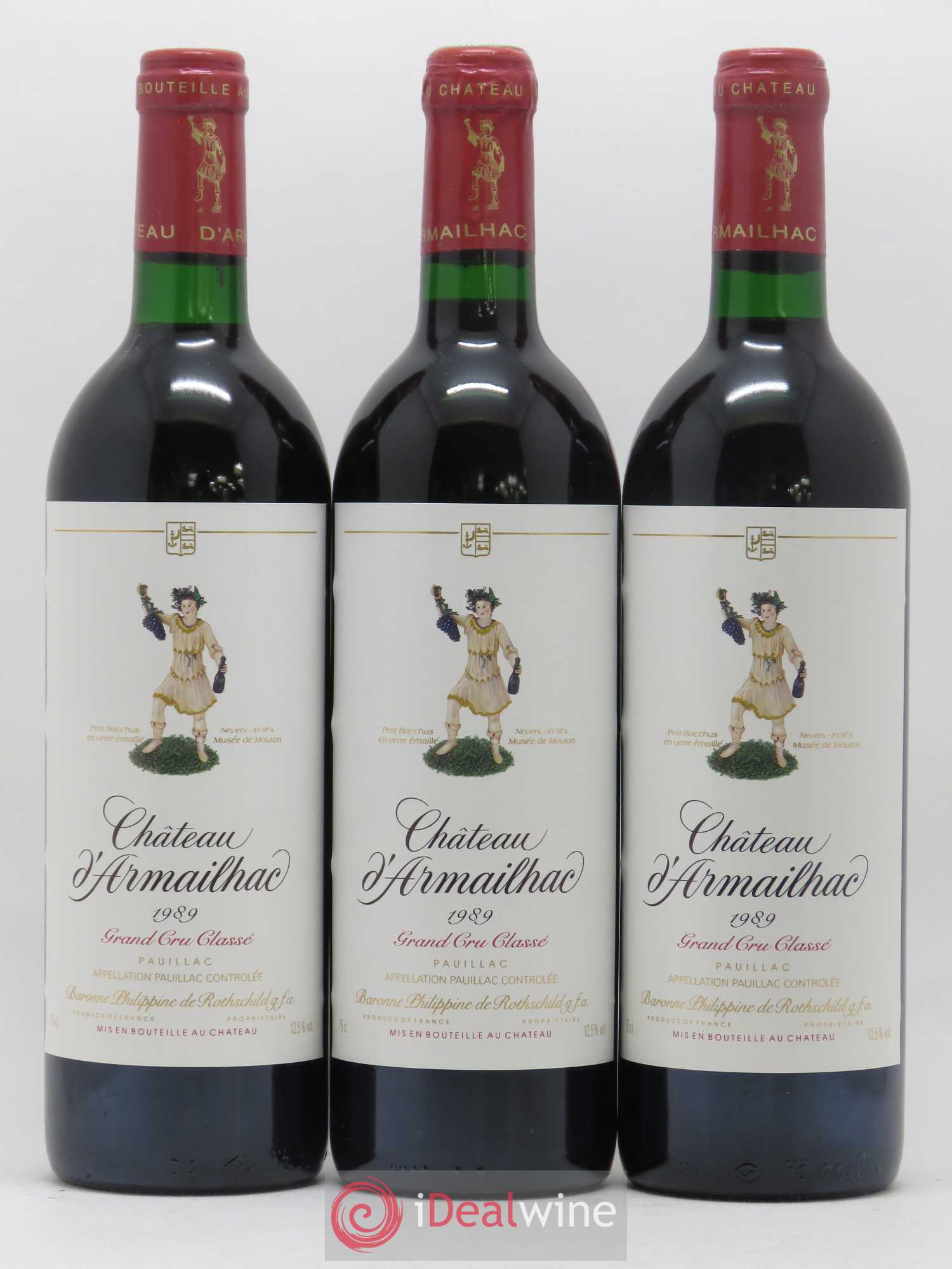 Château d' Armailhac - Mouton Baron(ne) Philippe 5ème Grand Cru Classé 1989 - Lot de 6 bouteilles - 2