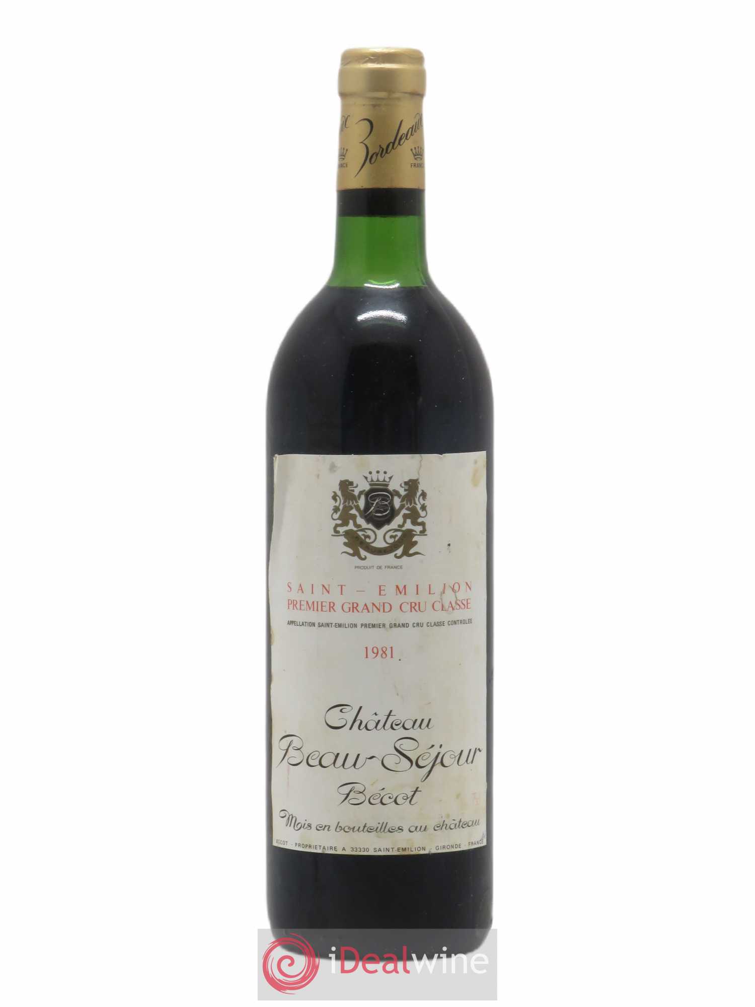 Château Beau-Séjour Bécot 1er Grand Cru Classé B 1981 - Lot de 1 bouteille - 0