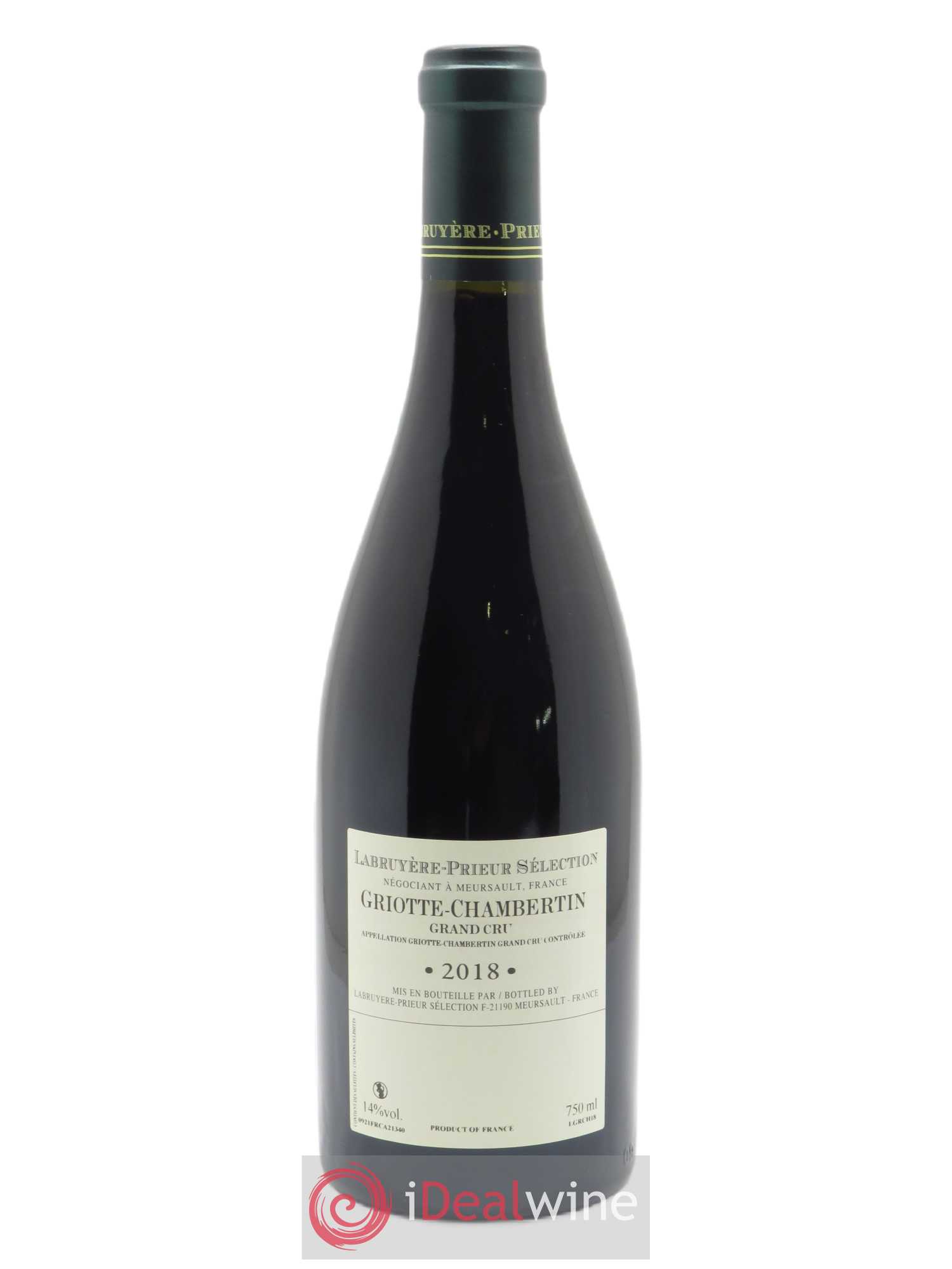 Griotte-Chambertin Grand Cru Labruyere-Prieur 2018 - Lot de 1 bouteille - 1