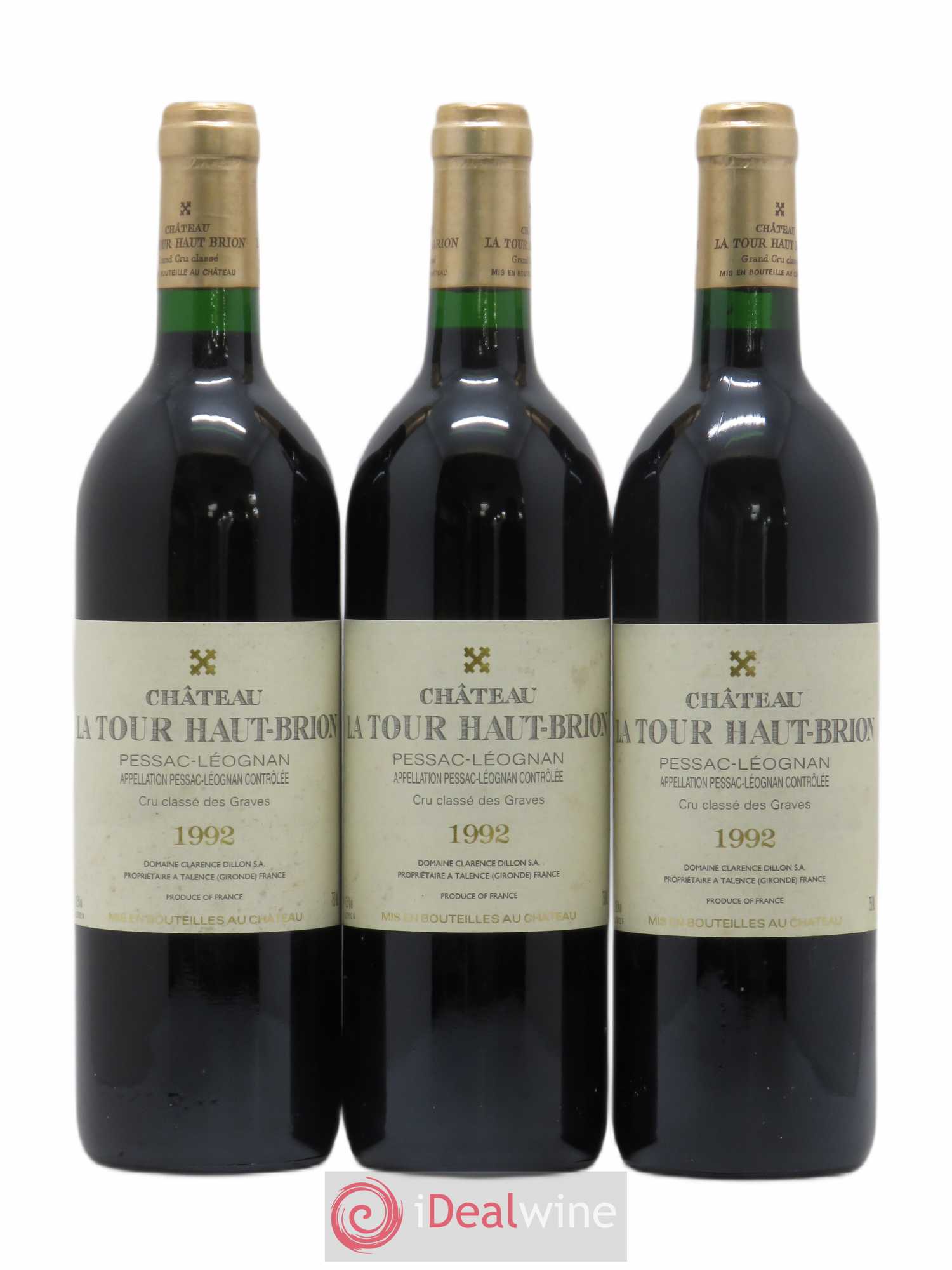 Château la Tour Haut-Brion Cru Classé de Graves 1992 - Lot de 3 bouteilles - 0