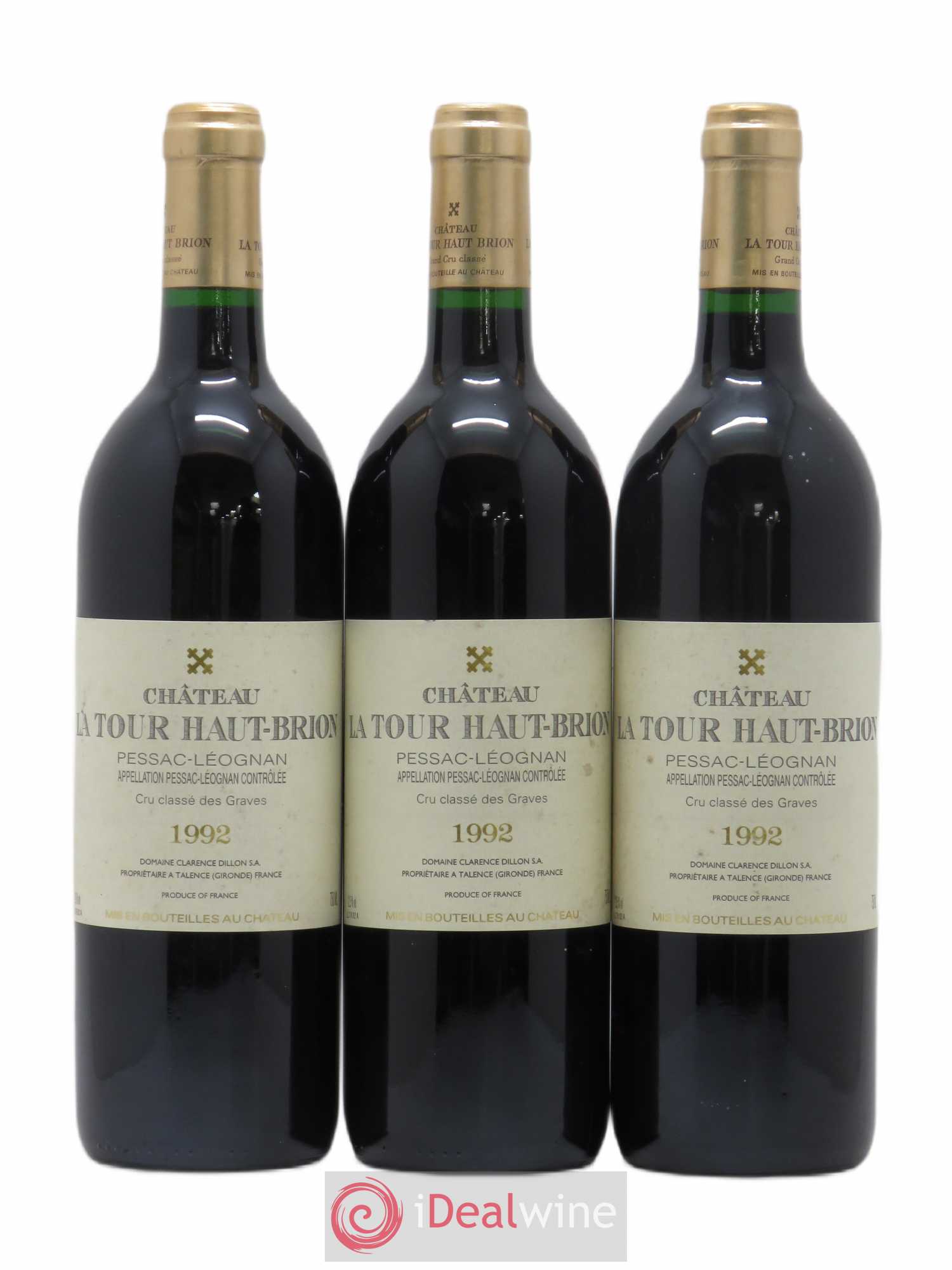 Château la Tour Haut-Brion Cru Classé de Graves 1992 - Lot de 3 bouteilles - 0