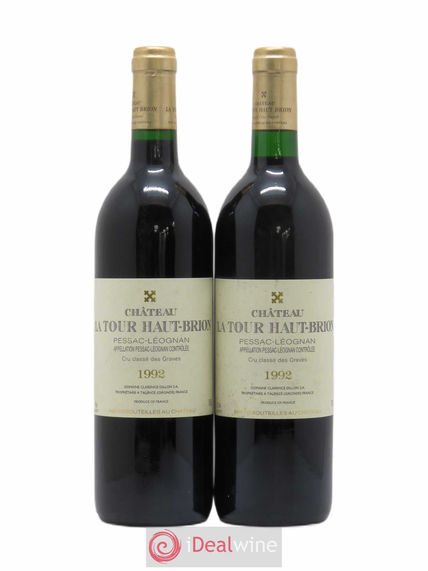 Château la Tour Haut-Brion Cru Classé de Graves 1992 - Lot de 2 bouteilles - 0