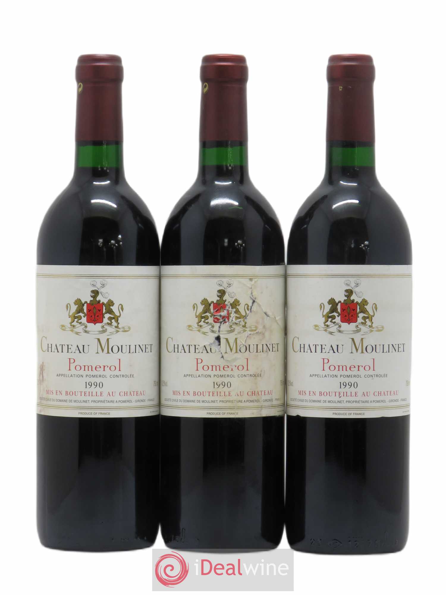 Château Moulinet 1990 - Lot de 3 bouteilles - 0