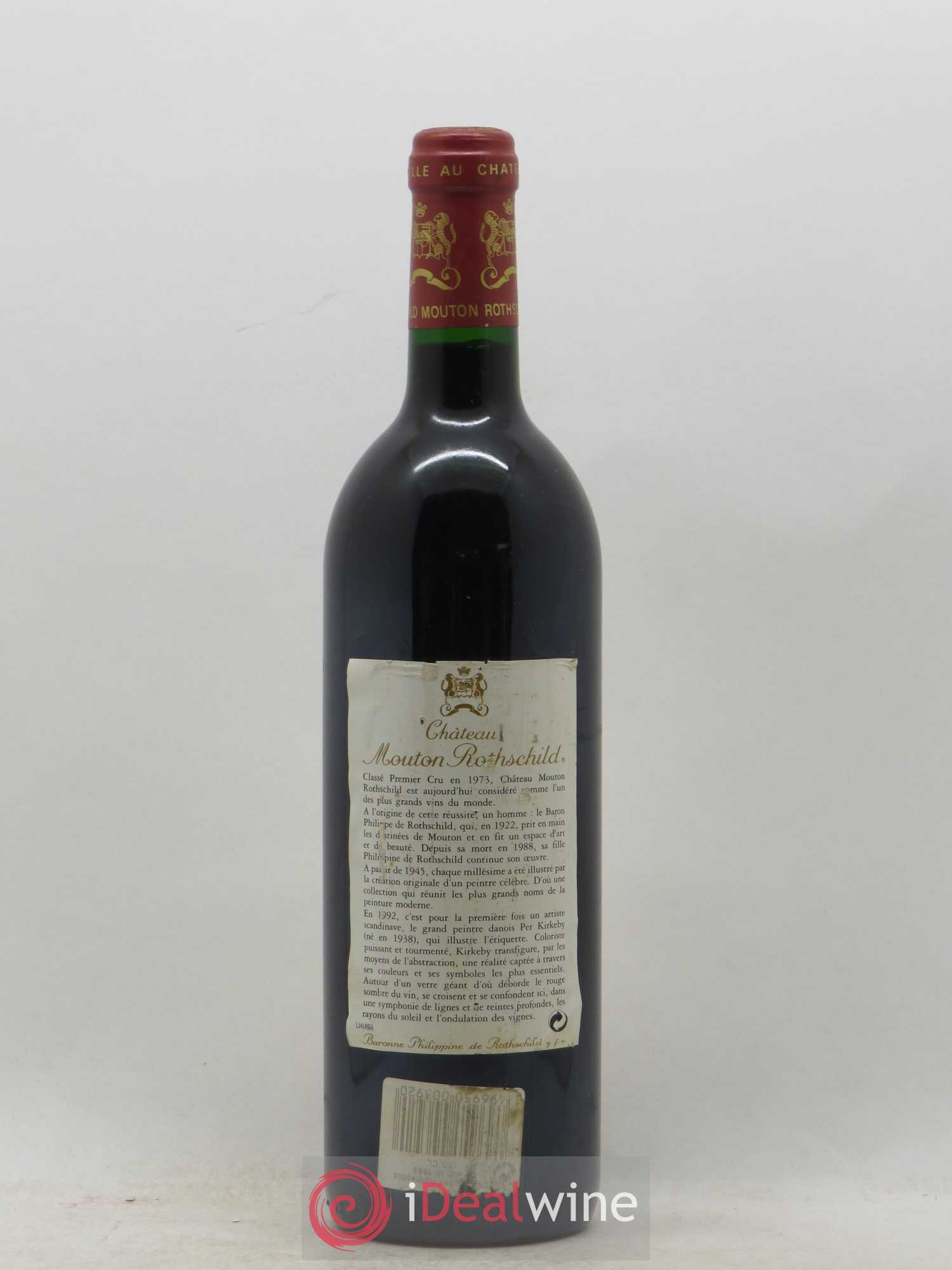 Château Mouton Rothschild 1er Grand Cru Classé 1992 - Lot de 1 bouteille - 1
