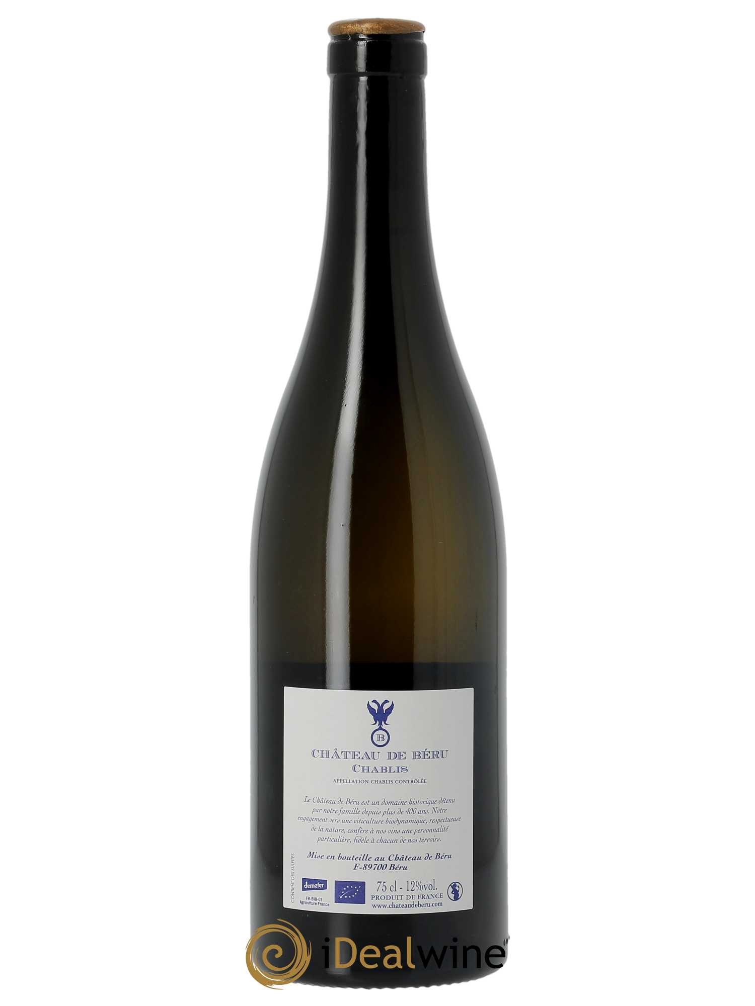 Chablis Côte aux prêtres Château de Béru 2020 - Lot de 1 bouteille - 1