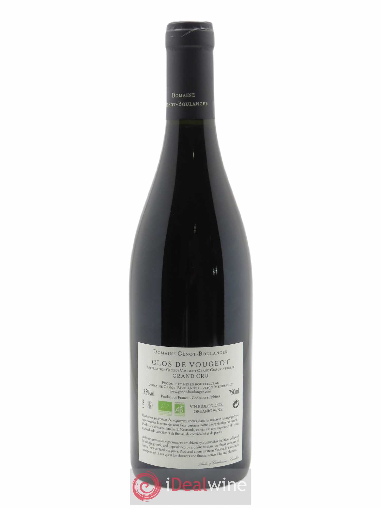 Clos de Vougeot Grand Cru Génot-Boulanger (Domaine) 2019 - Lot de 1 bouteille - 1