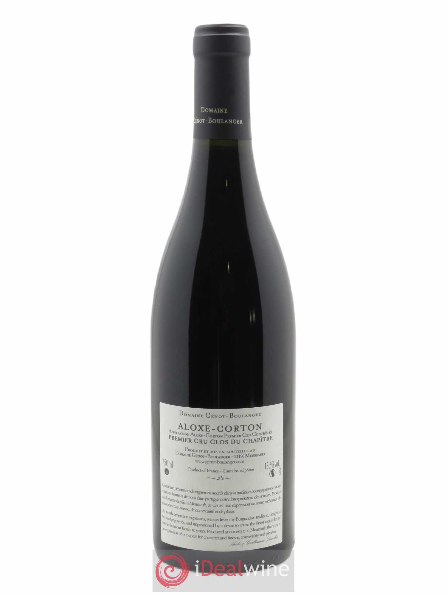 Aloxe-Corton 1er Cru Clos du Chapitre Génot-Boulanger (Domaine) 2017 - Lot of 1 bottle - 1