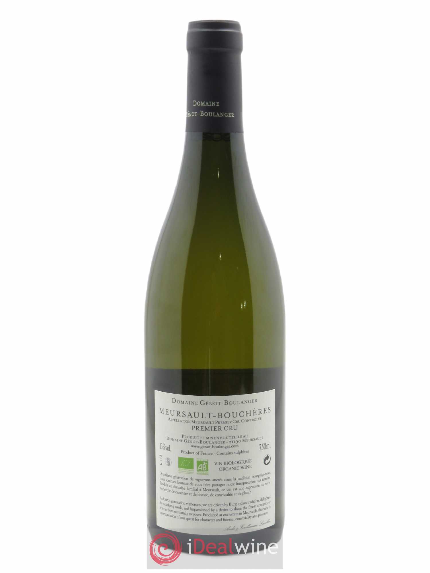 Meursault 1er Cru Les Bouchères Génot-Boulanger (Domaine) 2018 - Lot de 1 bouteille - 1