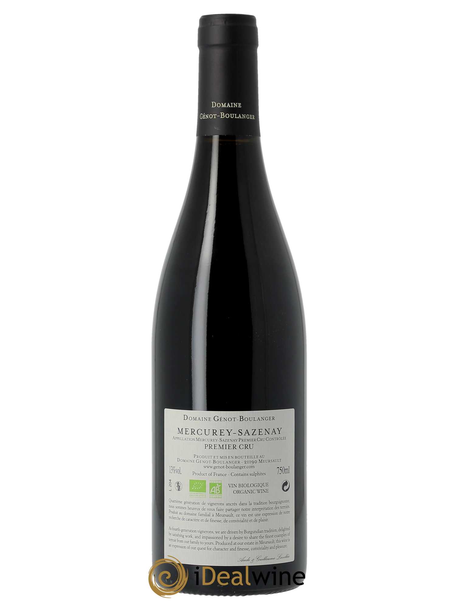 Mercurey 1er Cru En Sazenay Génot-Boulanger (Domaine) 2020 - Lot of 1 bottle - 1