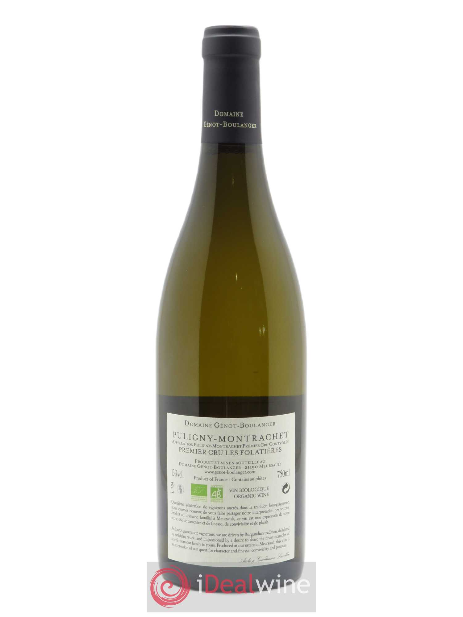 Puligny-Montrachet 1er Cru Les Folatières Génot-Boulanger (Domaine) 2018 - Lot de 1 bouteille - 1