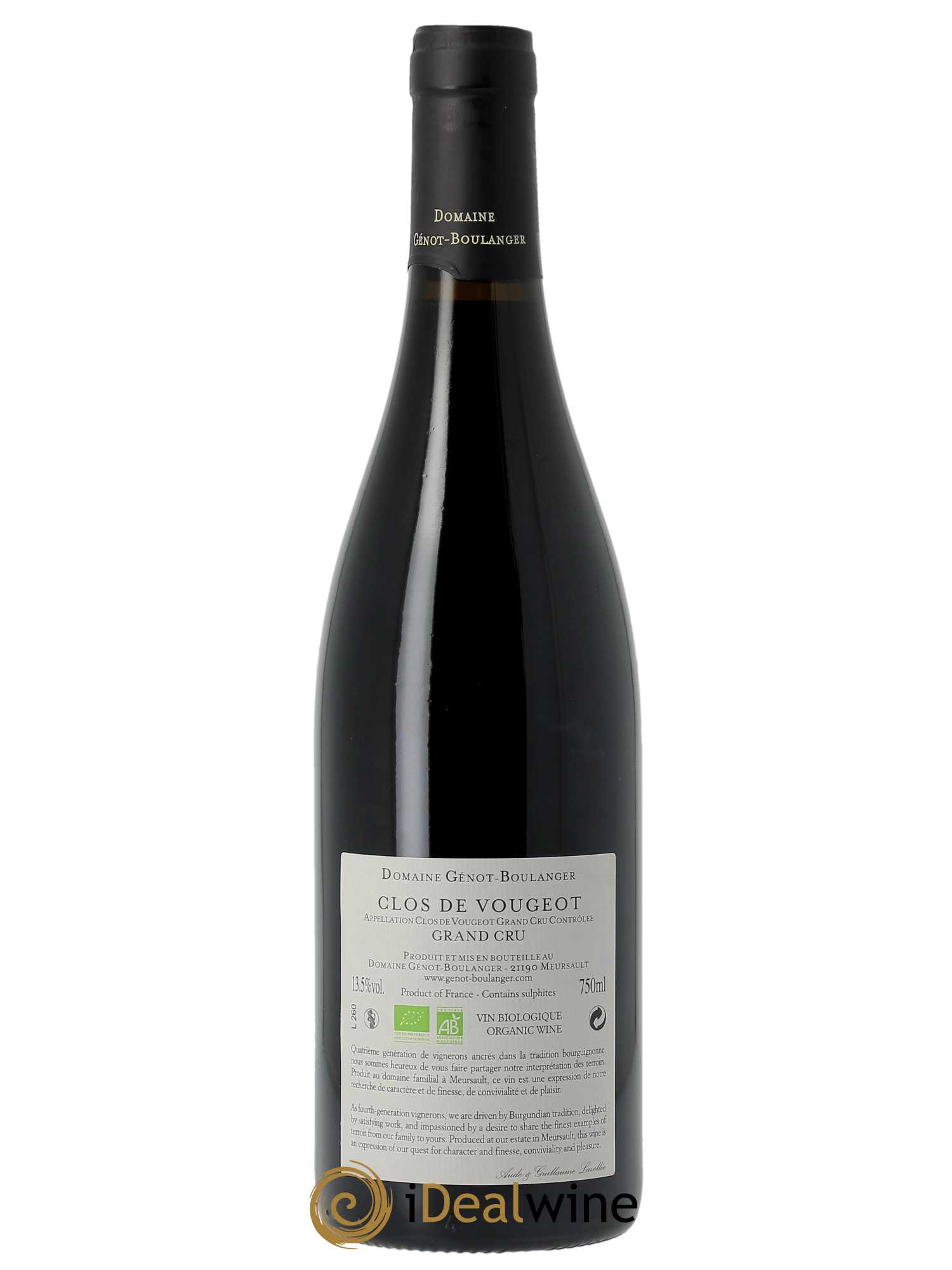 Clos de Vougeot Grand Cru Génot-Boulanger (Domaine) 2020 - Lot of 1 bottle - 1