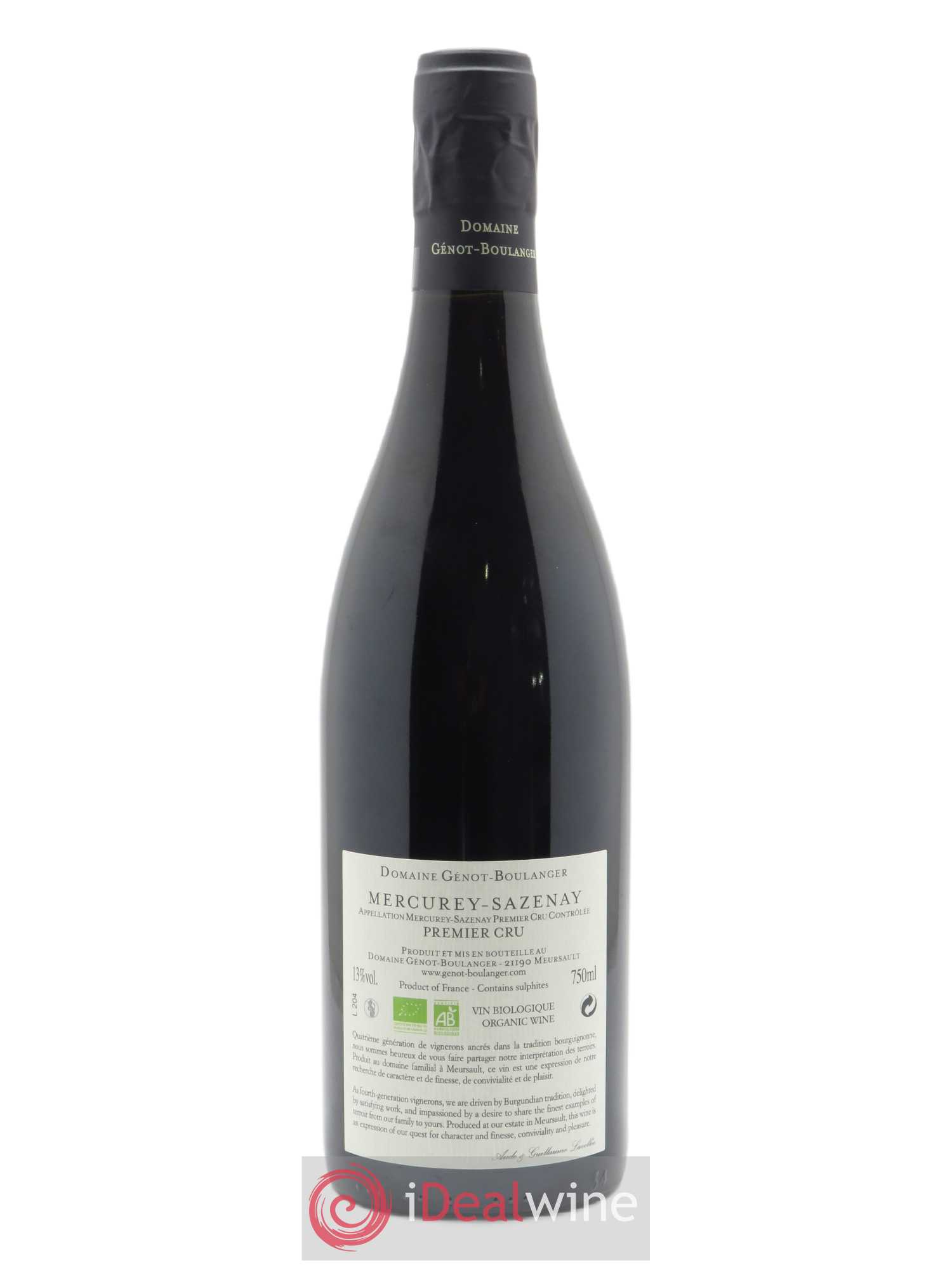 Mercurey 1er Cru En Sazenay Génot-Boulanger (Domaine) 2018 - Lot de 1 bouteille - 1