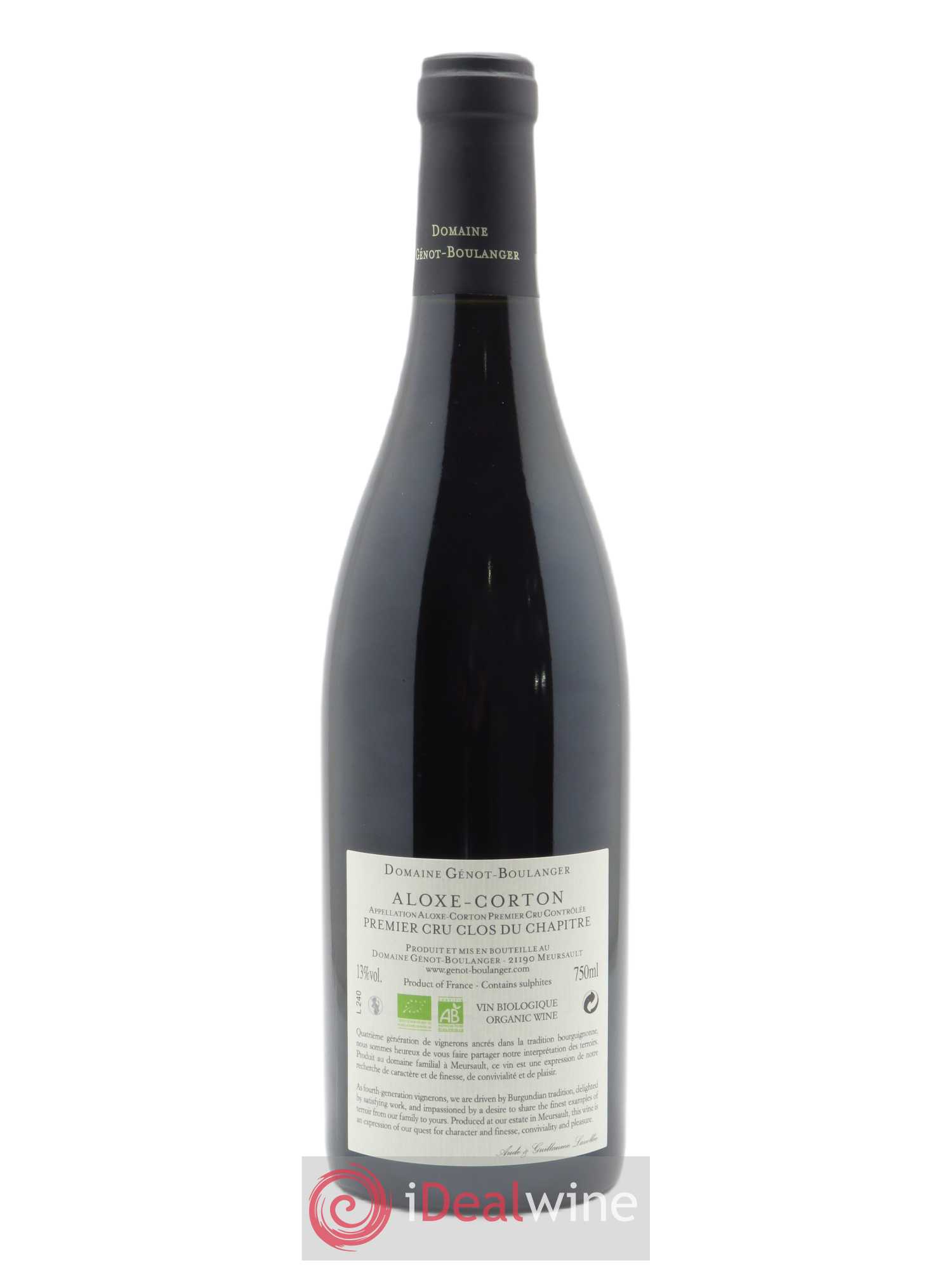 Aloxe-Corton 1er Cru Clos du Chapitre Génot-Boulanger (Domaine) 2018 - Lot de 1 bouteille - 1