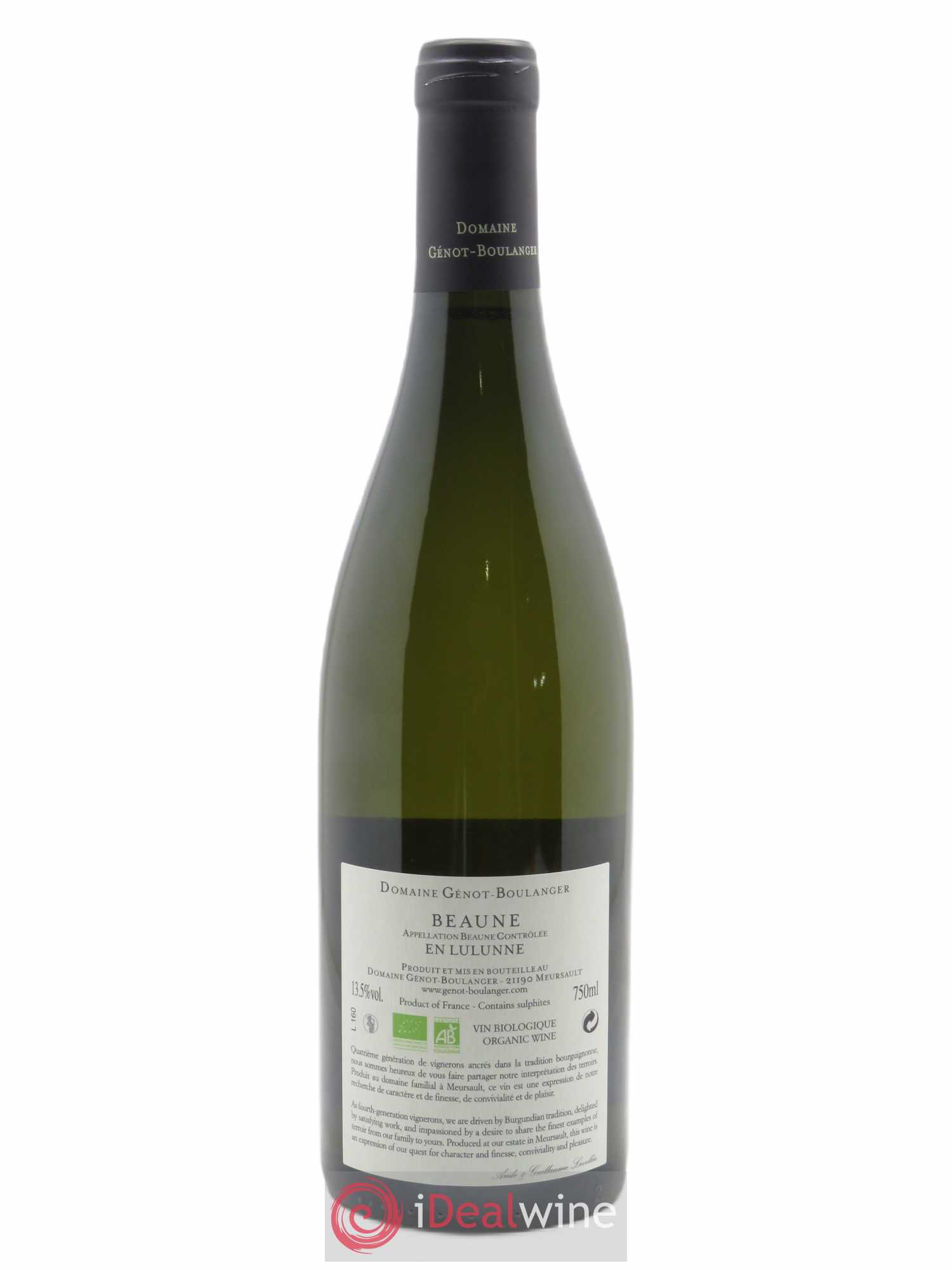 Beaune  En Lulunne Génot-Boulanger (Domaine) 2019 - Lot de 1 bouteille - 1