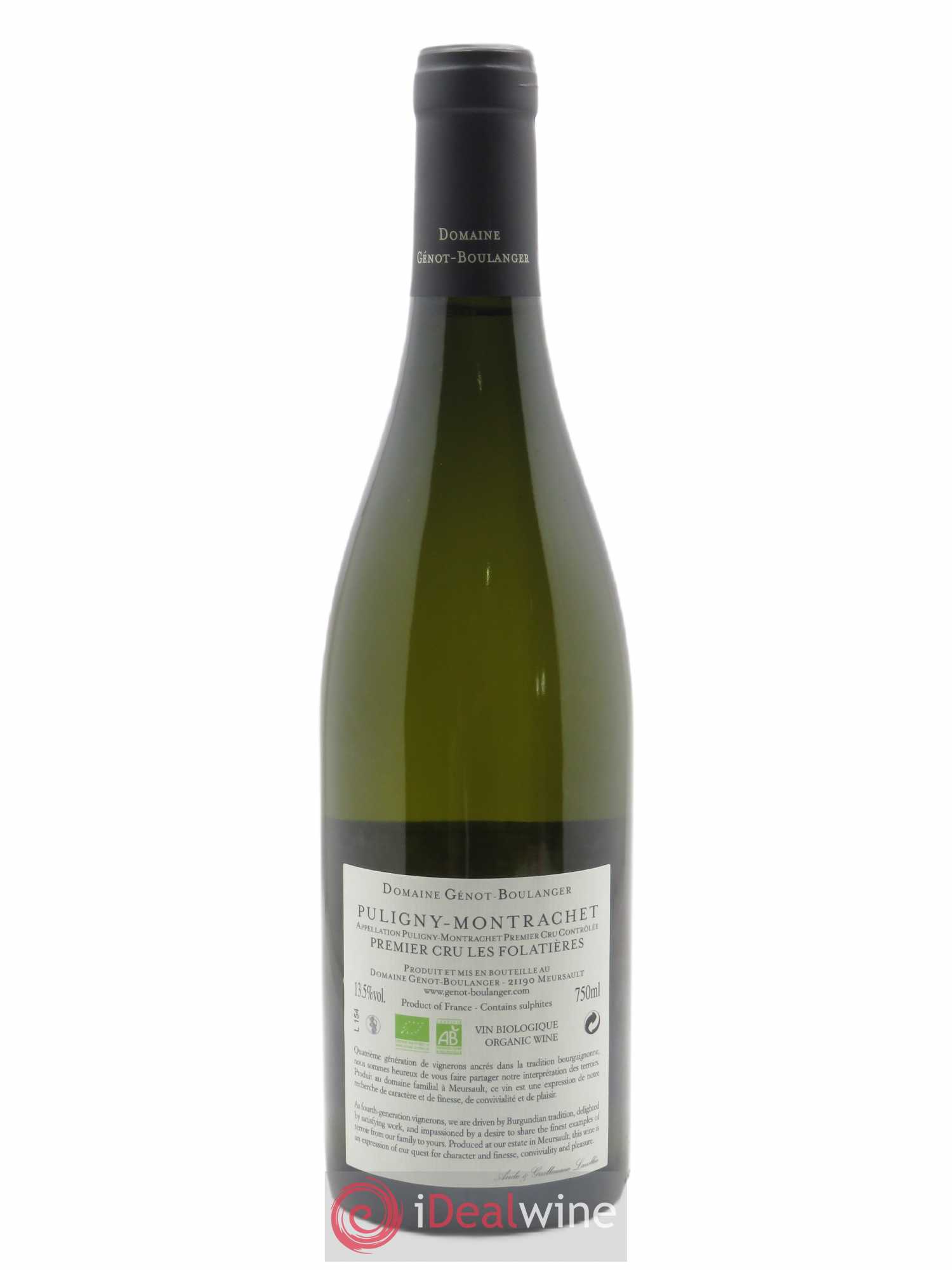 Puligny-Montrachet 1er Cru Les Folatières Génot-Boulanger (Domaine) 2019 - Lot de 1 bouteille - 1