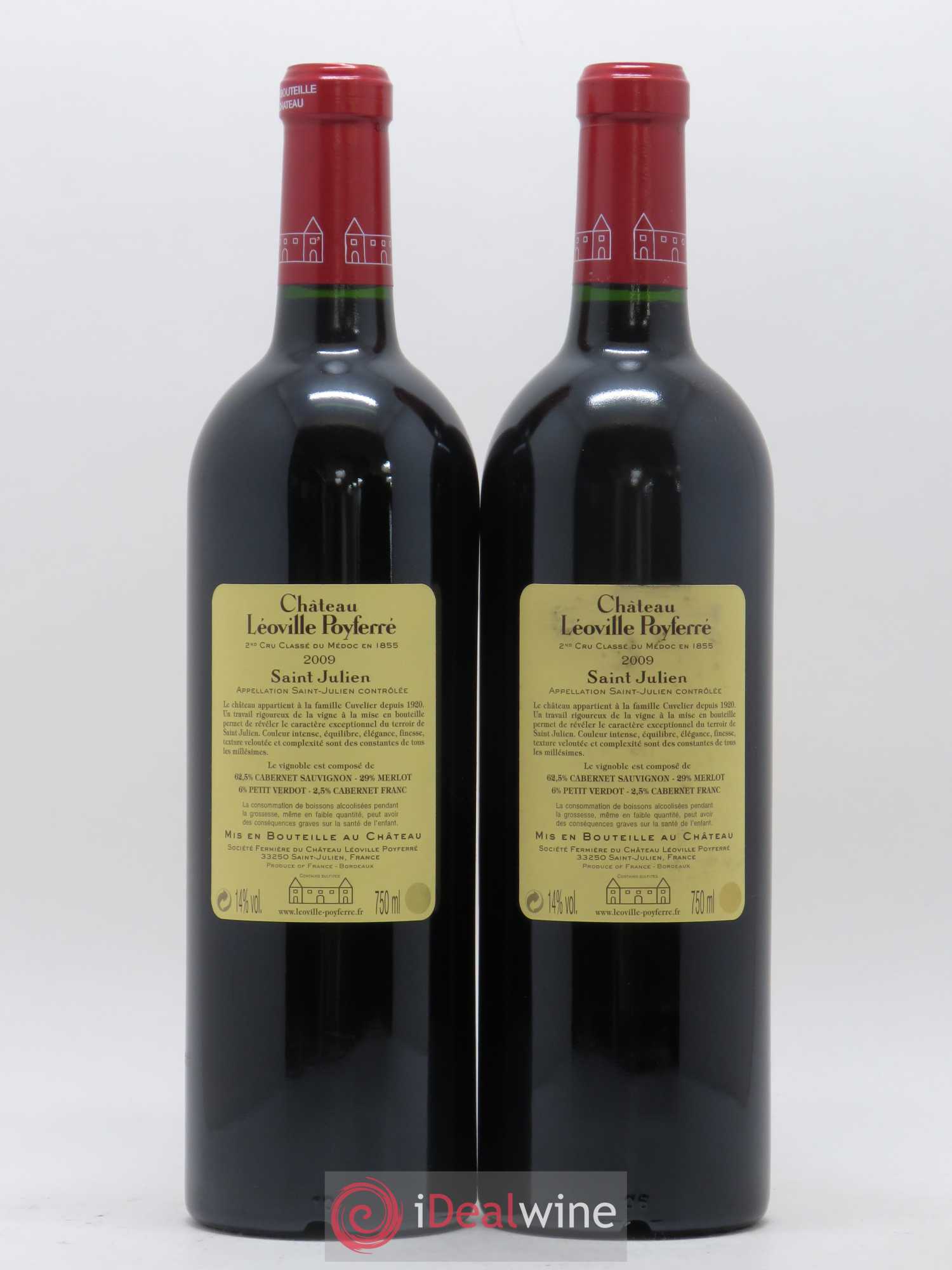 Château Léoville Poyferré 2ème Grand Cru Classé 2009 - Lot de 2 bouteilles - 1