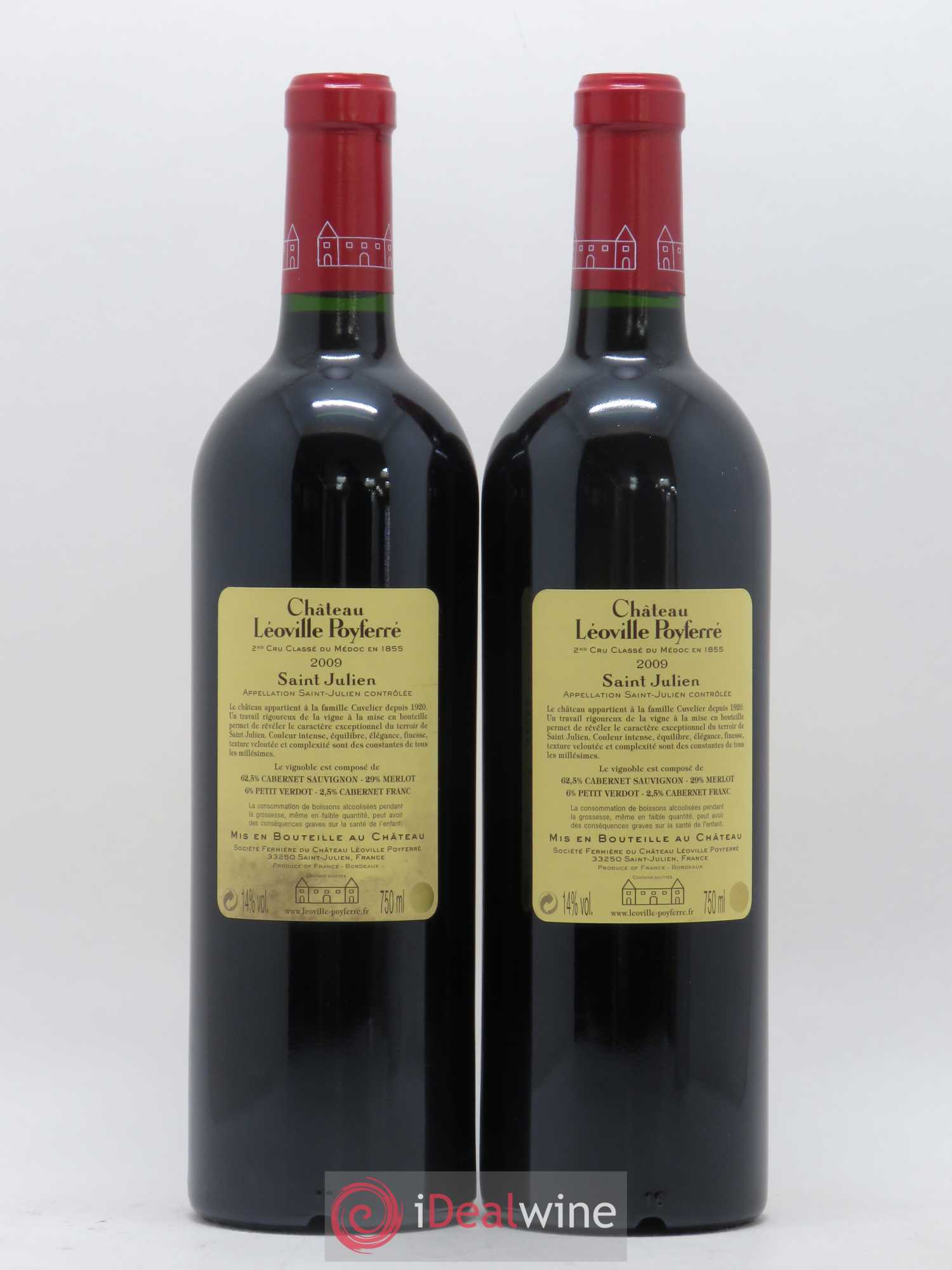 Château Léoville Poyferré 2ème Grand Cru Classé 2009 - Lot de 2 bouteilles - 1