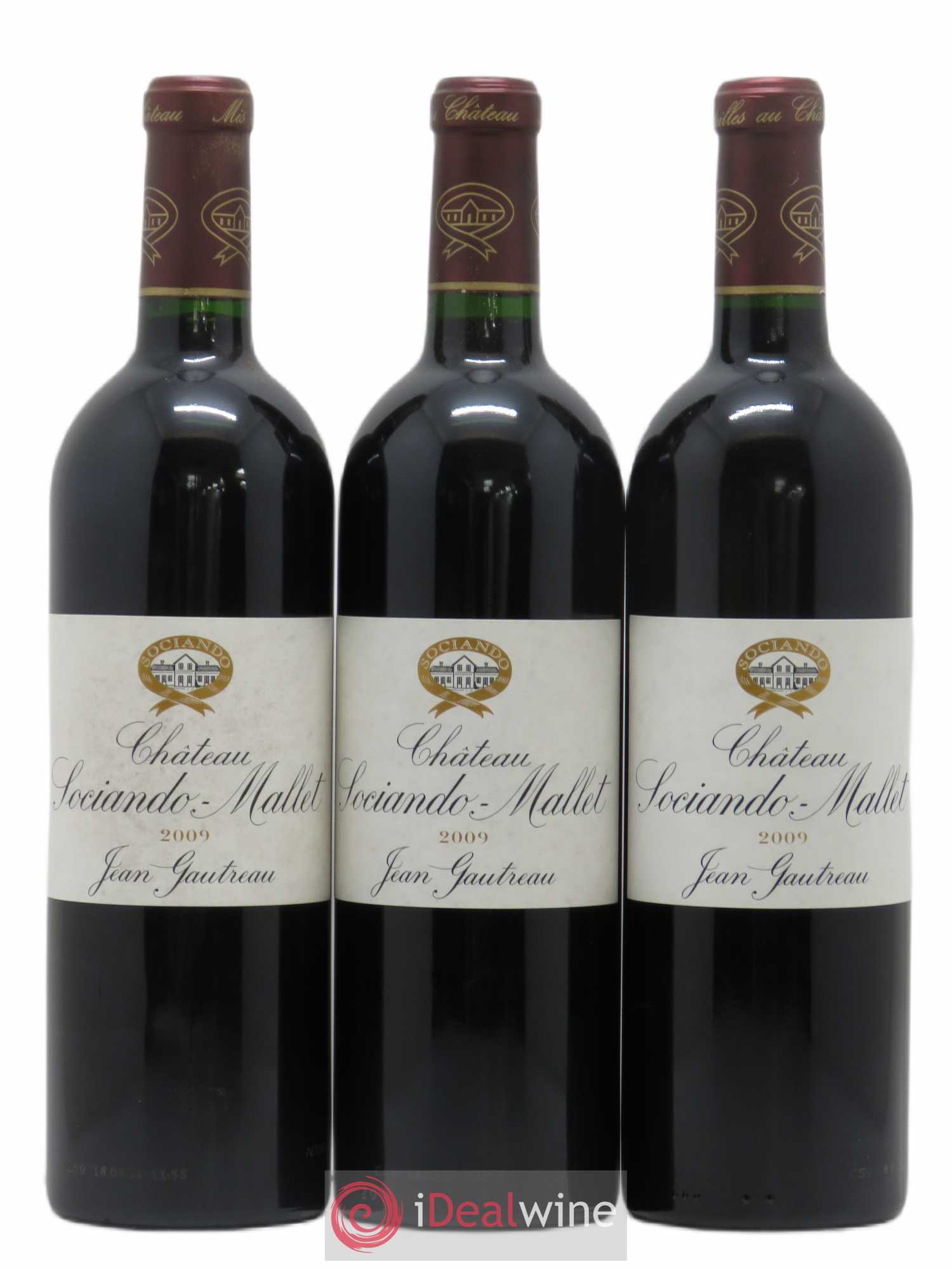 Château Sociando Mallet 2009 - Lot de 3 bouteilles - 0