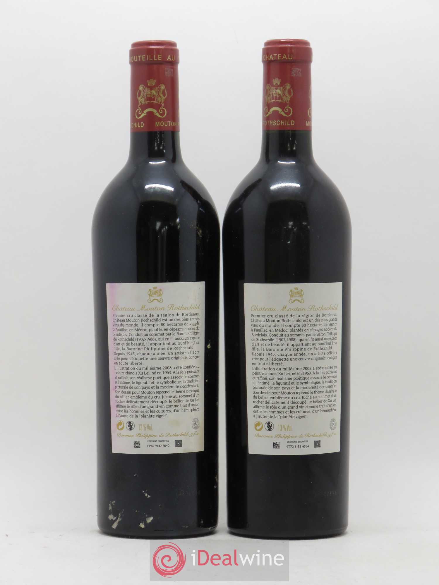 Château Mouton Rothschild 1er Grand Cru Classé 2008 - Lot de 2 bouteilles - 1