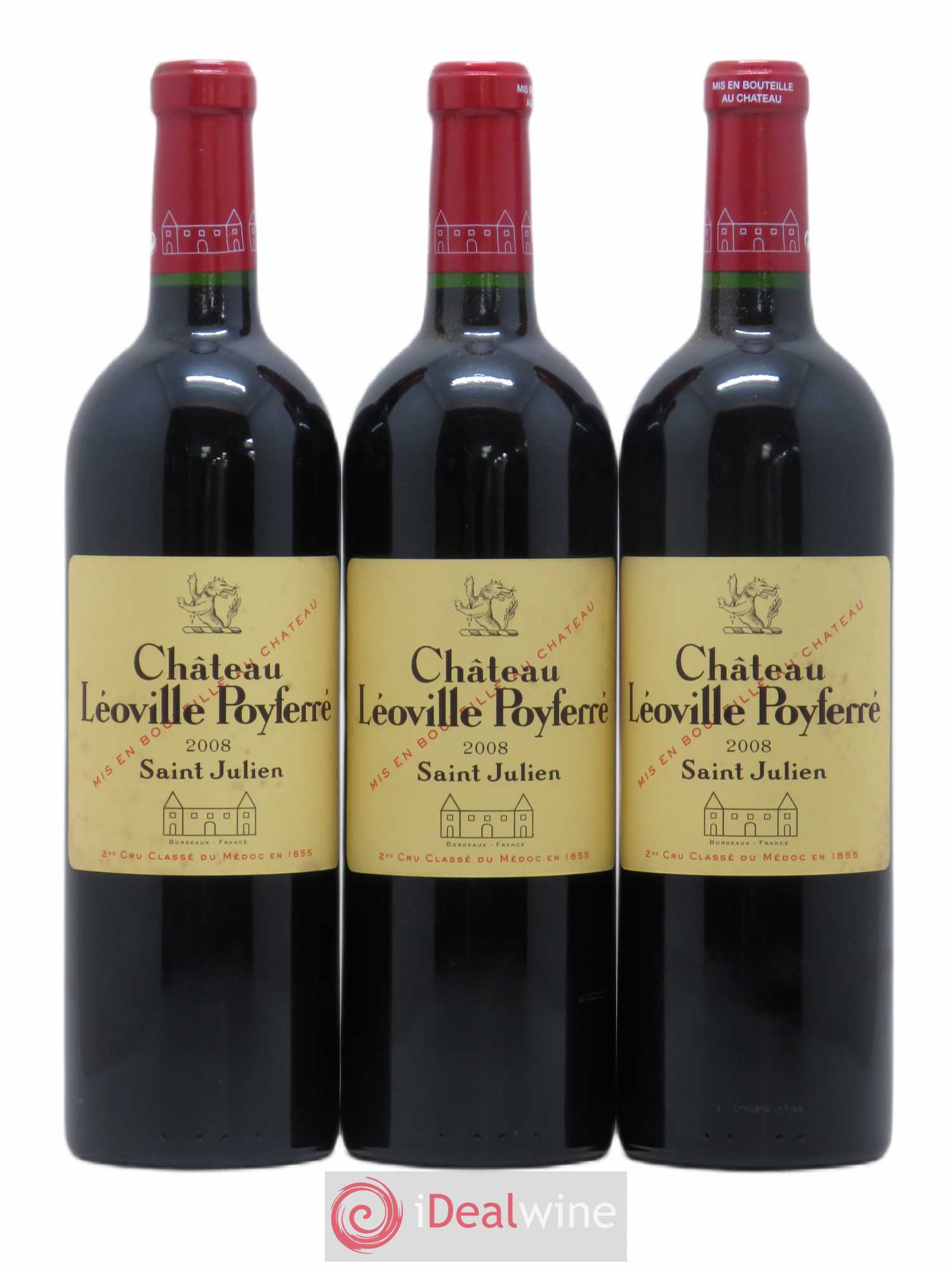 Château Léoville Poyferré 2ème Grand Cru Classé 2008 - Lot de 3 bouteilles - 0