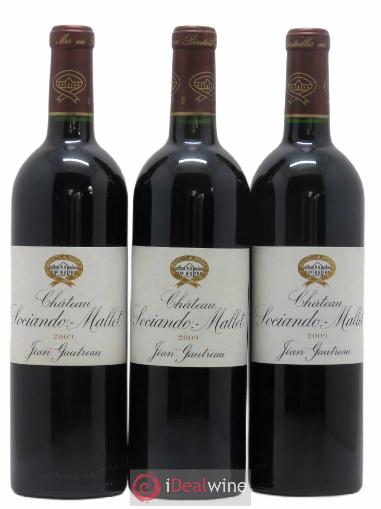 Château Sociando Mallet 2009 - Lot de 3 bouteilles - 0