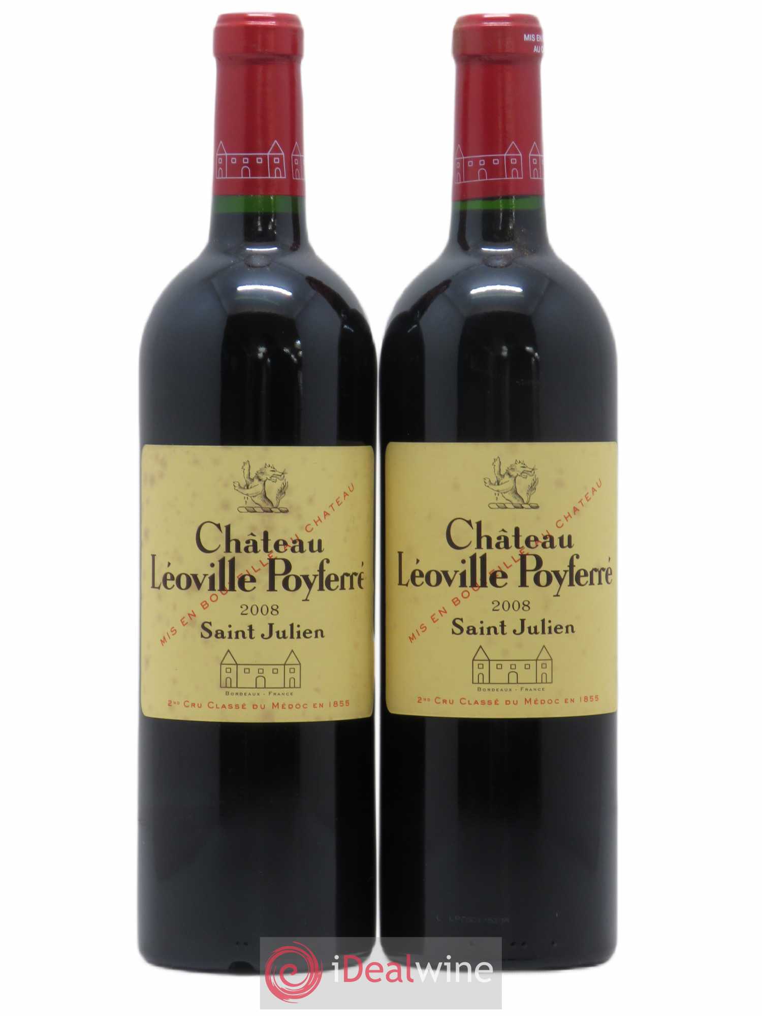 Château Léoville Poyferré 2ème Grand Cru Classé 2008 - Lot de 2 bouteilles - 0