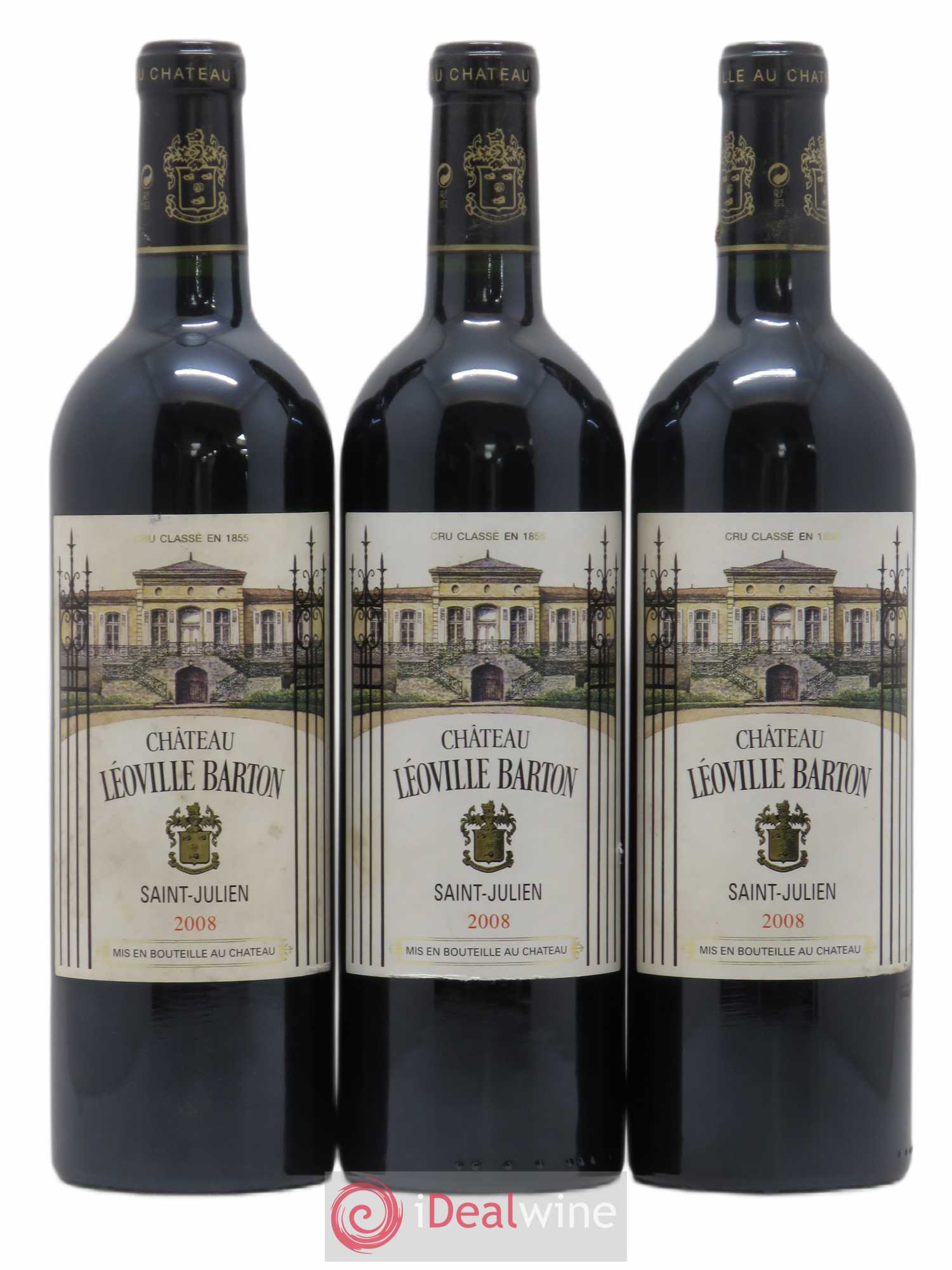 Château Léoville Barton 2ème Grand Cru Classé 2008 - Lot de 3 bouteilles - 0