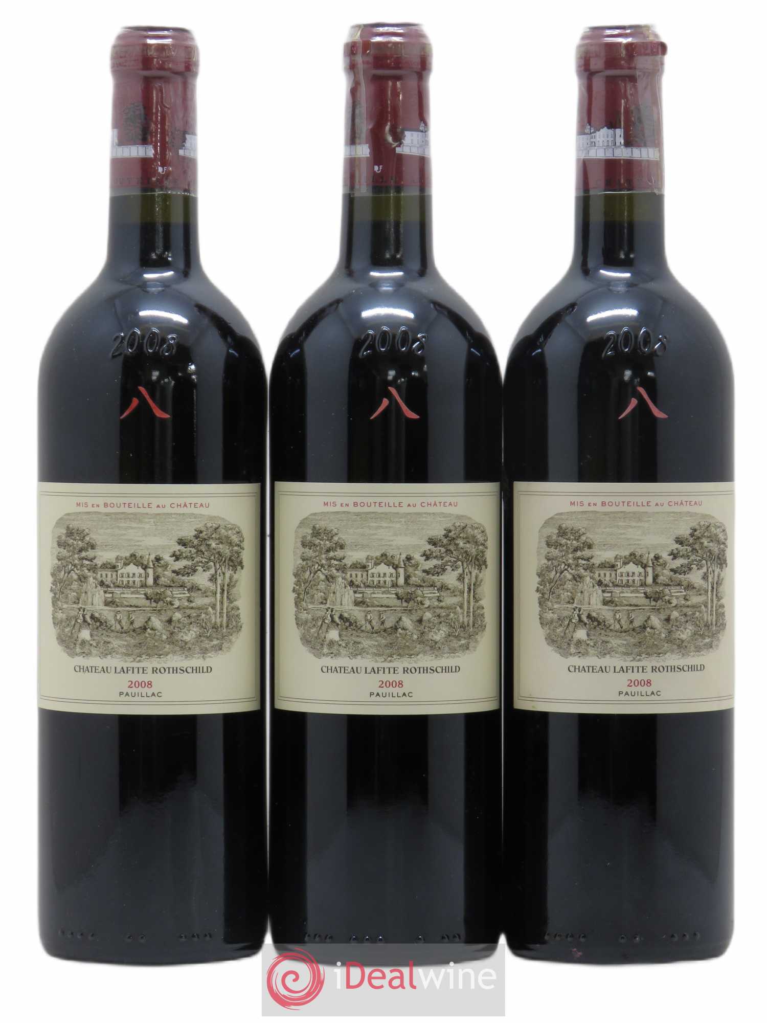 Château Lafite Rothschild 1er Grand Cru Classé 2008 - Lot de 3 bouteilles - 0