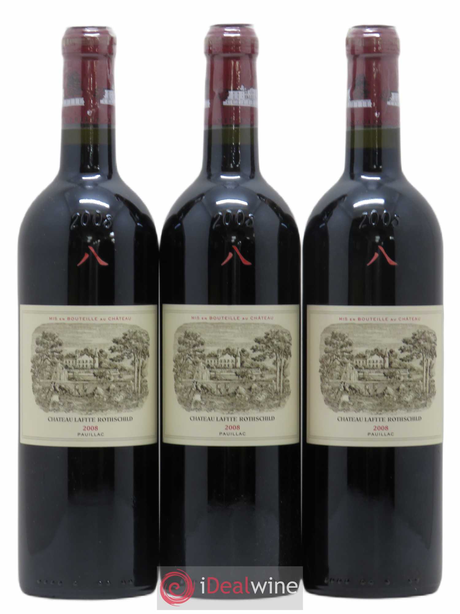 Château Lafite Rothschild 1er Grand Cru Classé 2008 - Lot de 3 bouteilles - 0