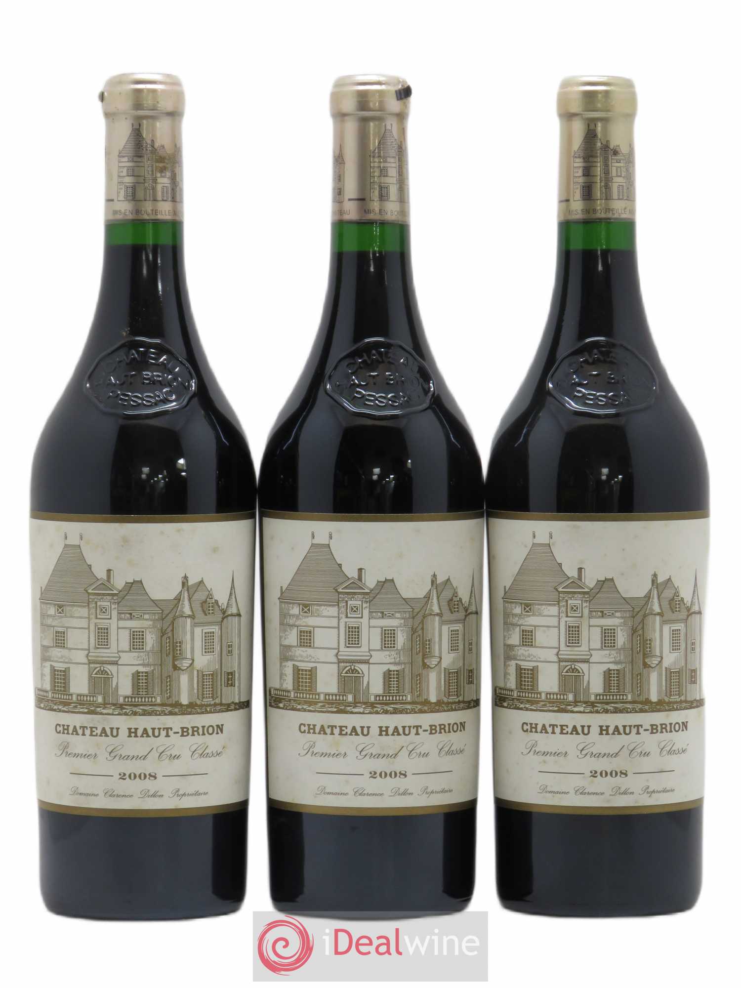 Château Haut Brion 1er Grand Cru Classé 2008 - Lot de 3 bouteilles - 0