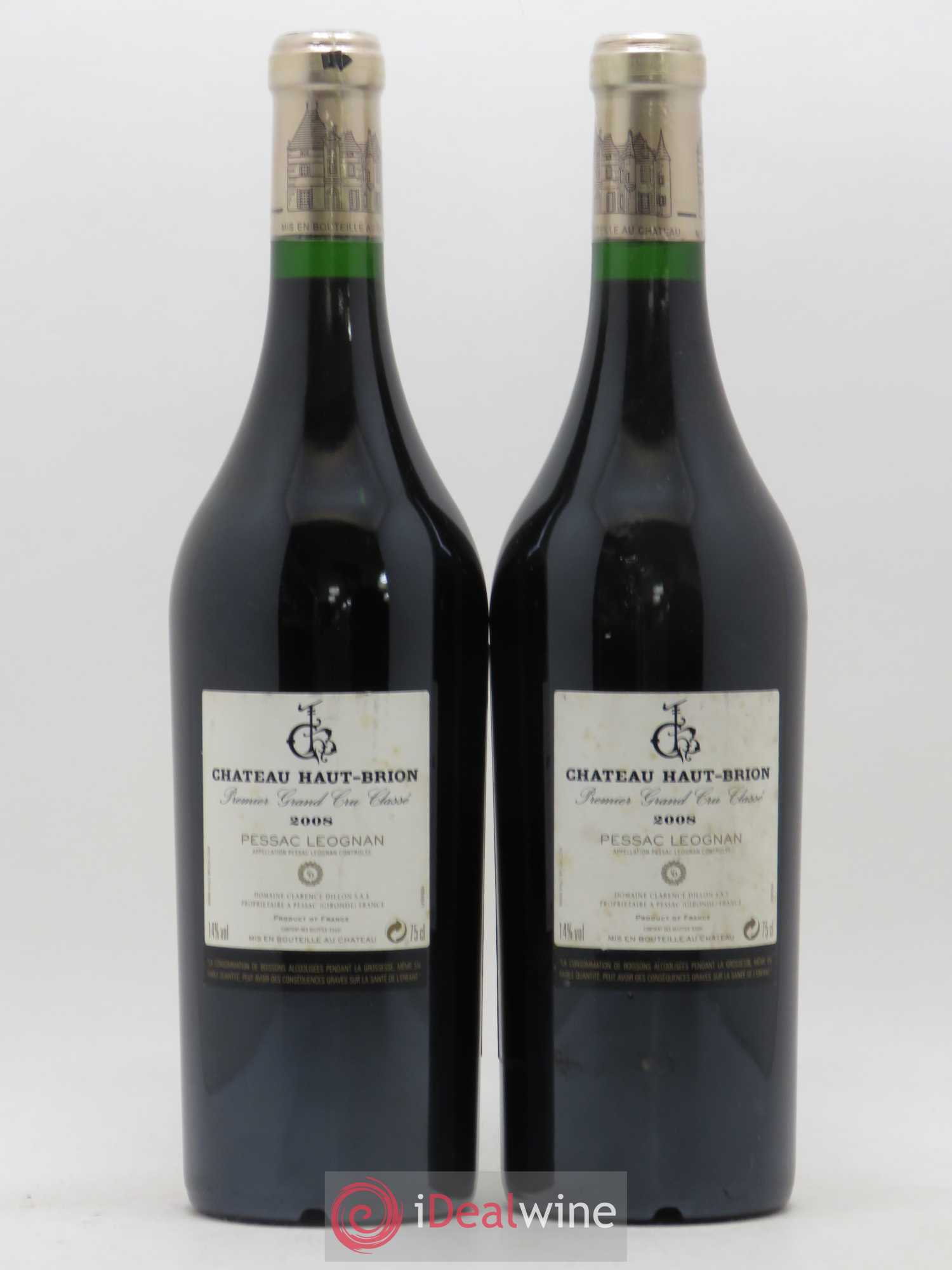 Château Haut Brion 1er Grand Cru Classé 2008 - Lot de 2 bouteilles - 1