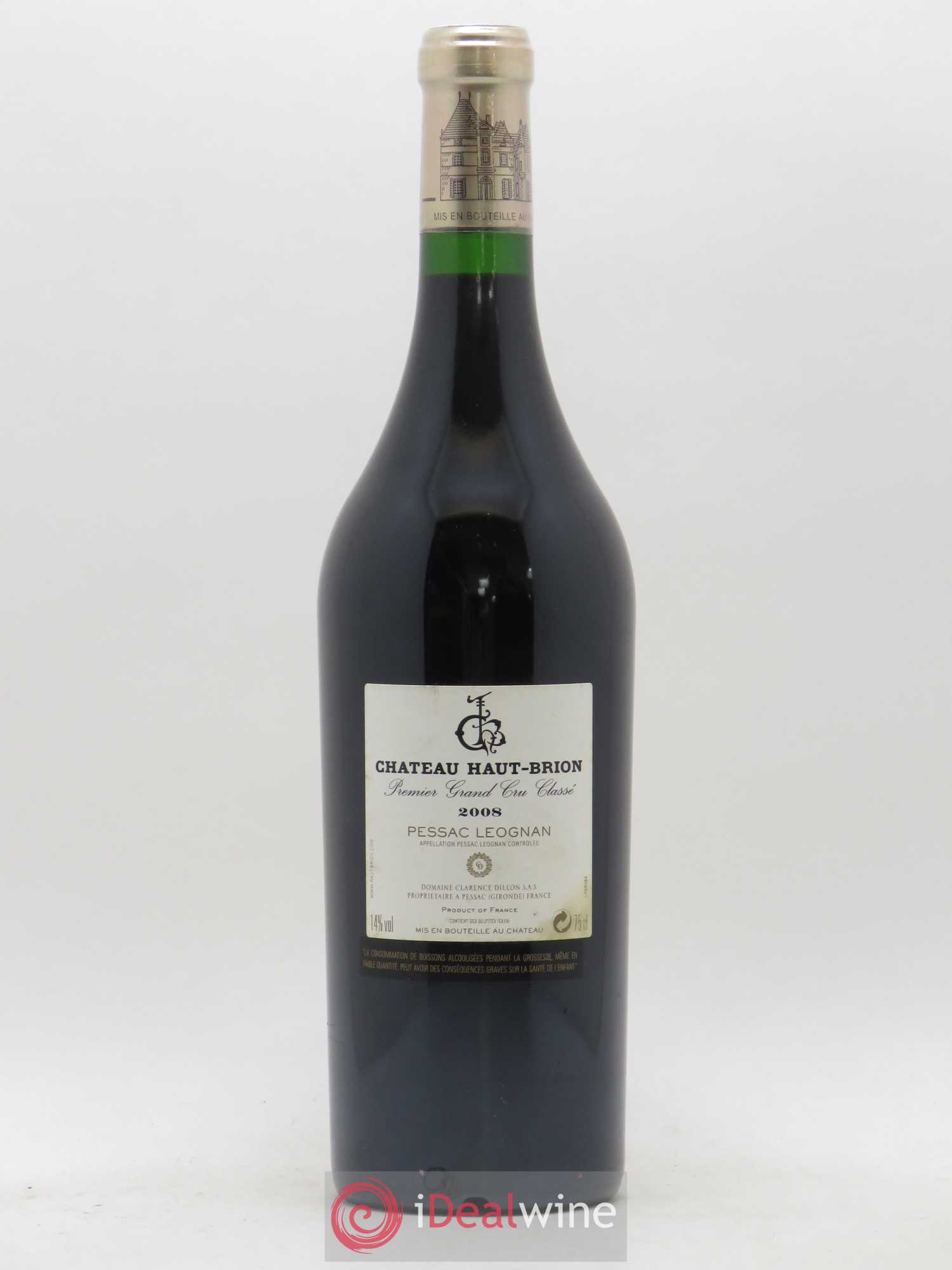 Château Haut Brion 1er Grand Cru Classé 2008 - Lot de 1 bouteille - 1