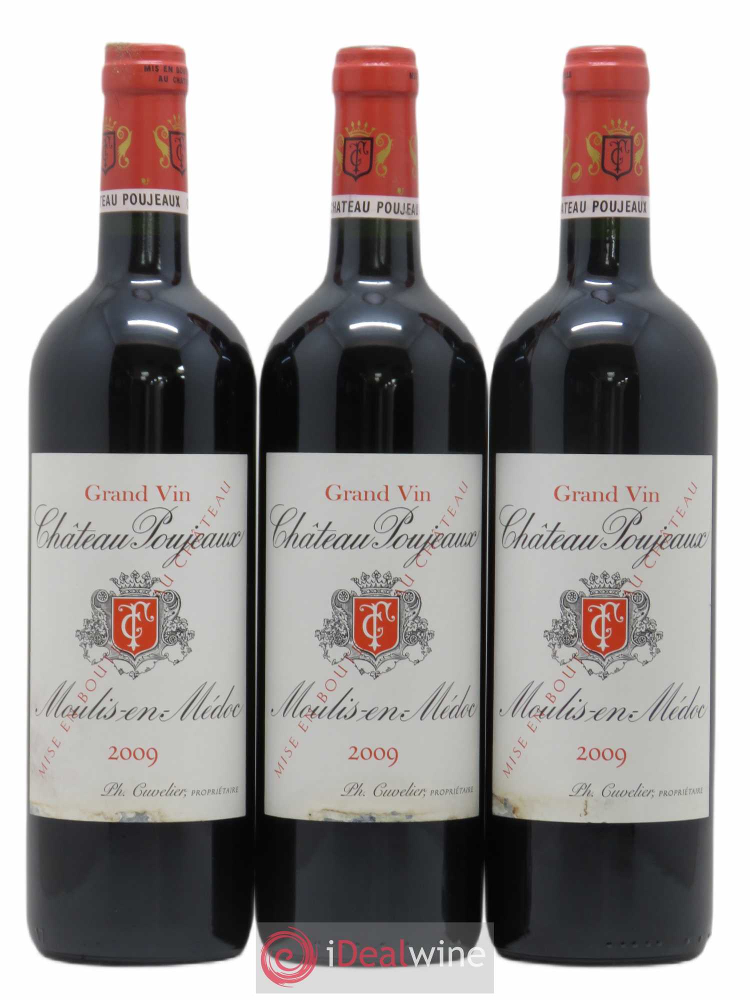 Château Poujeaux 2009 - Lot de 3 bouteilles - 0