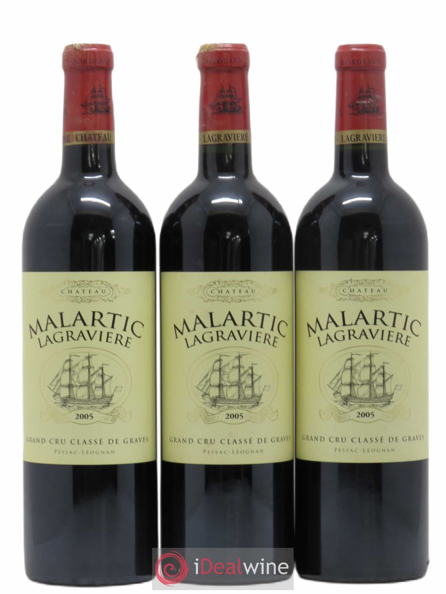 Château Malartic-Lagravière Cru Classé de Graves 2005 - Lot de 3 bouteilles - 0
