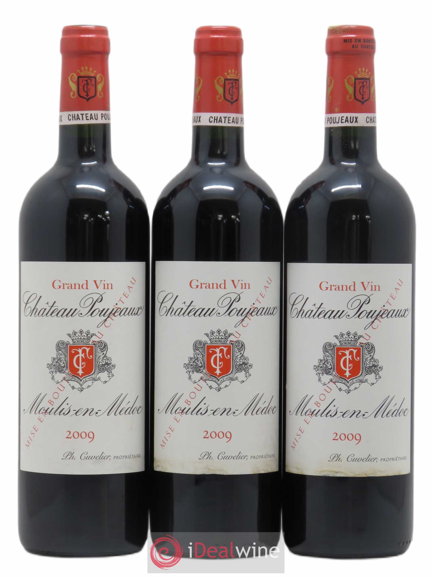 Château Poujeaux 2009 - Lot de 3 bouteilles - 0
