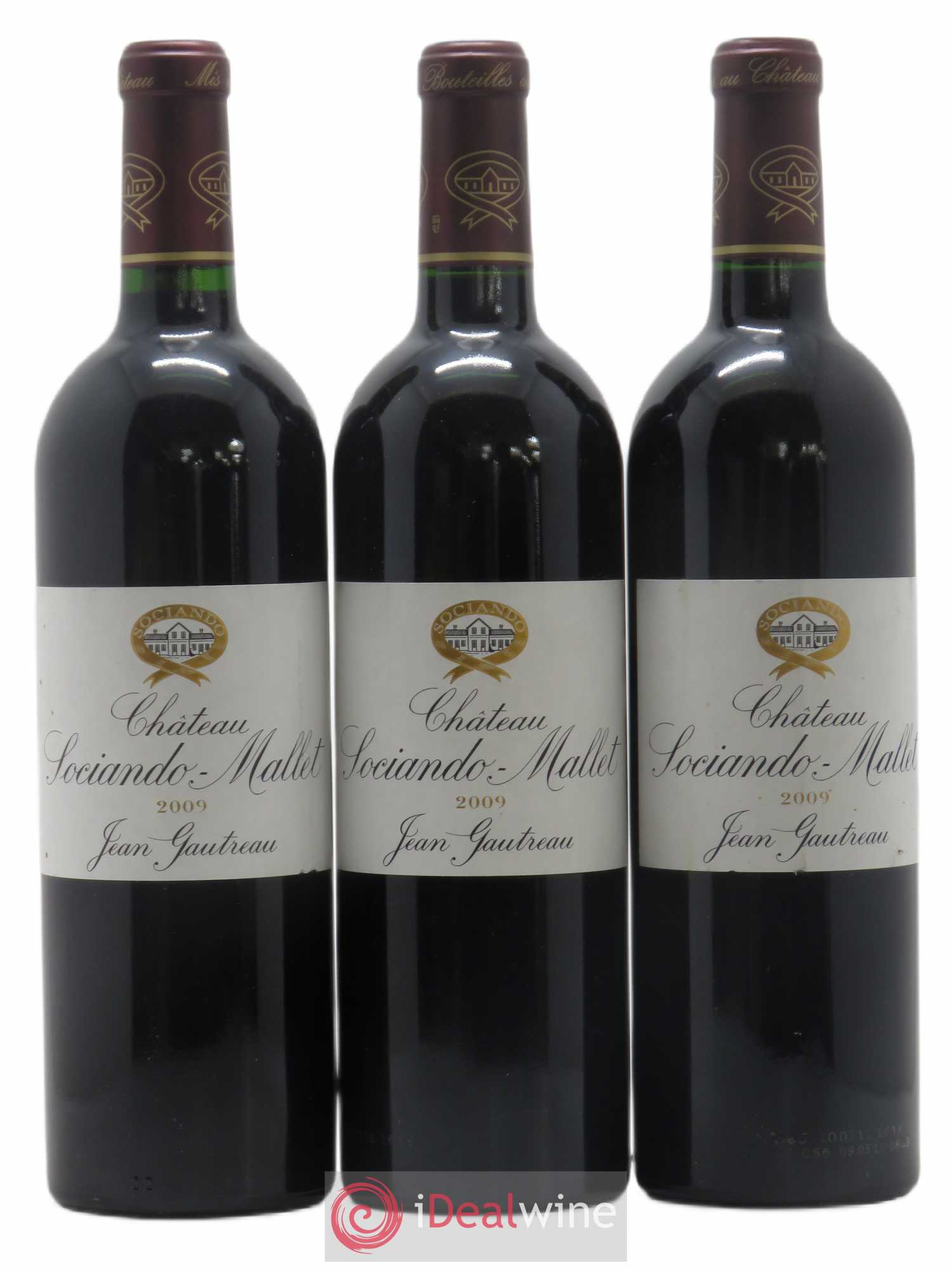 Château Sociando Mallet 2009 - Lot de 3 bouteilles - 0