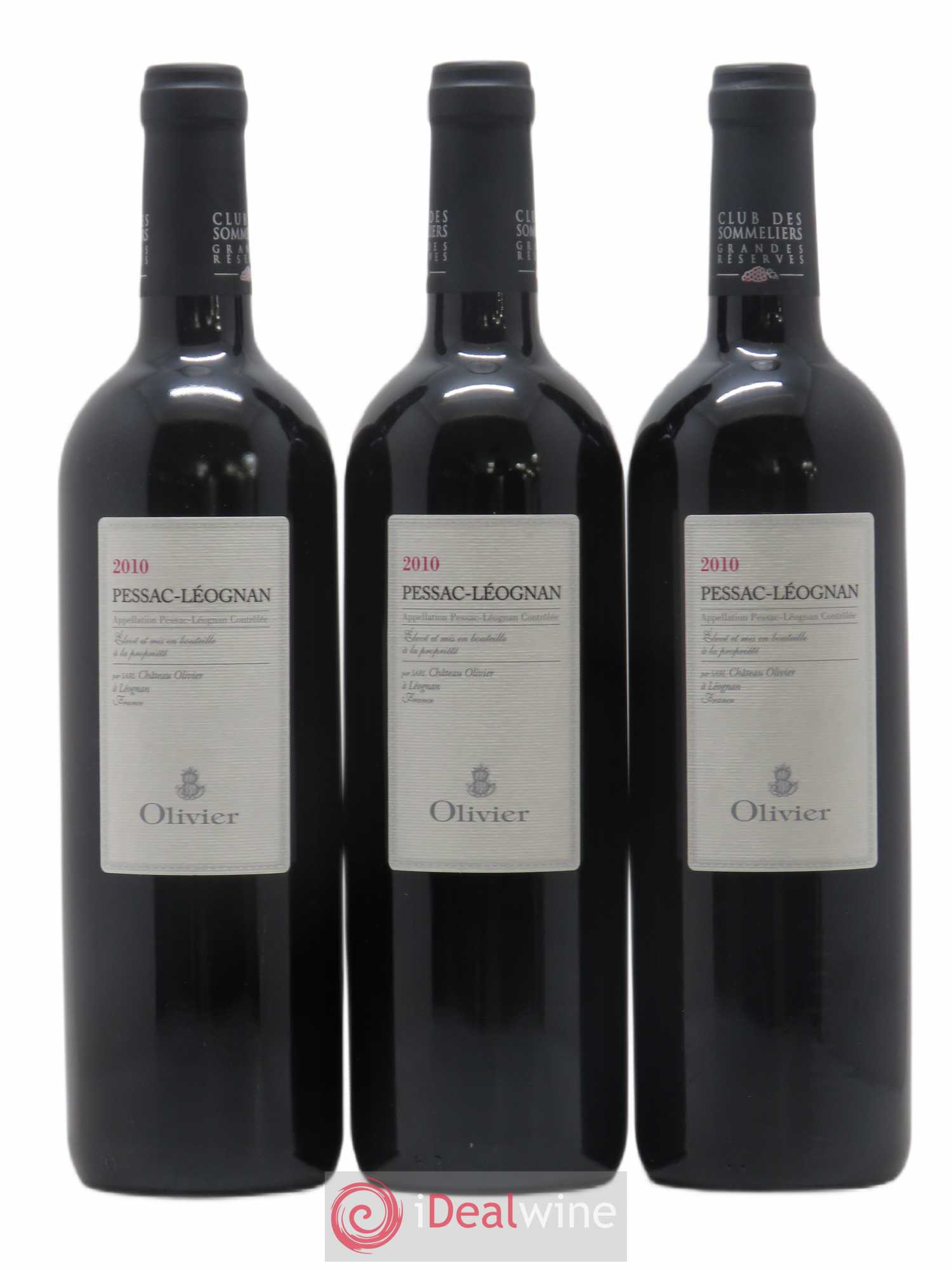 Pessac-Léognan Club des Sommeliers Grande reserve par Château Olivier 2010 - Posten von 3 Flaschen - 0