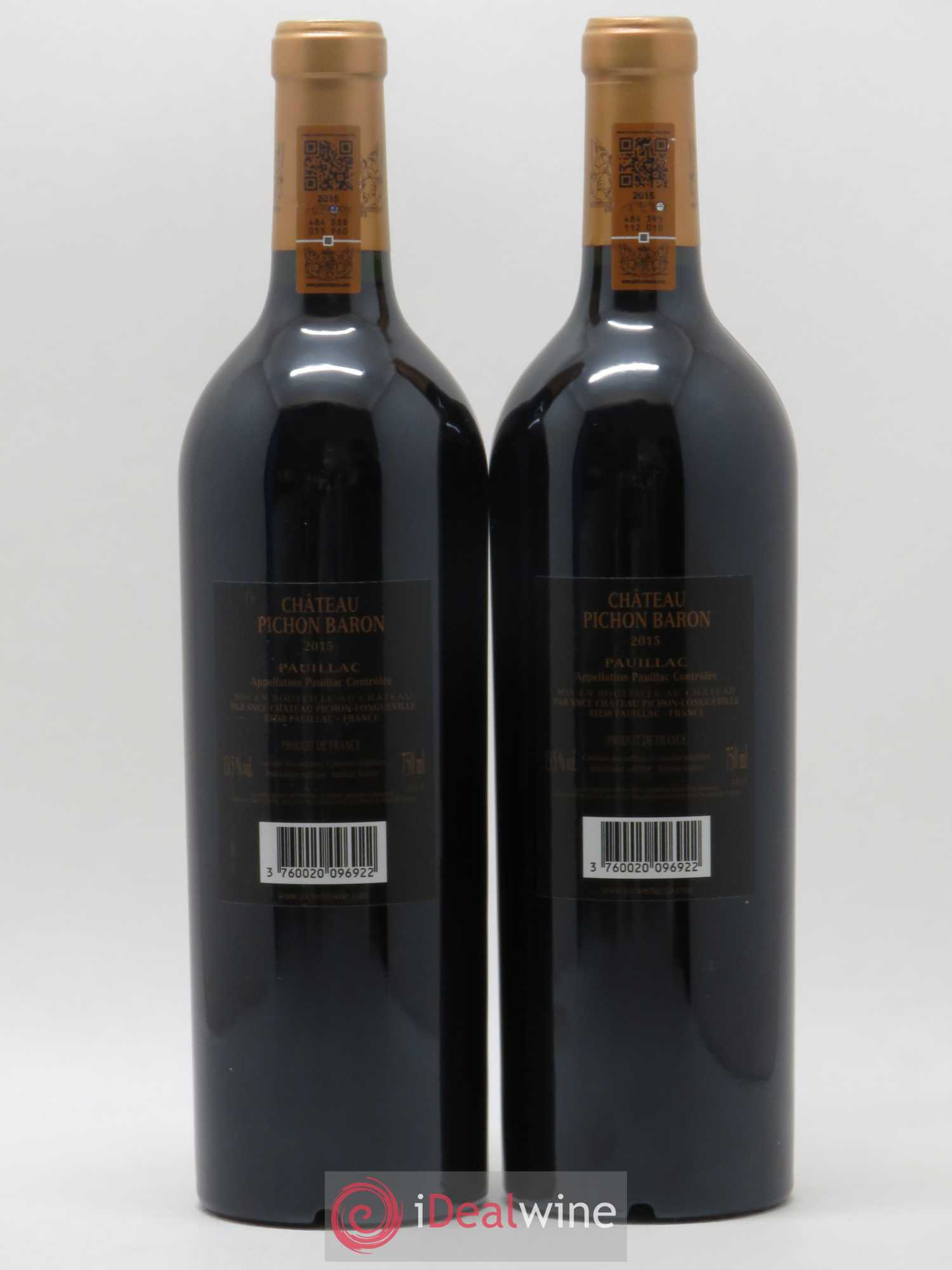 Pichon Longueville Baron 2ème Grand Cru Classé 2015 - Lot de 2 bouteilles - 1
