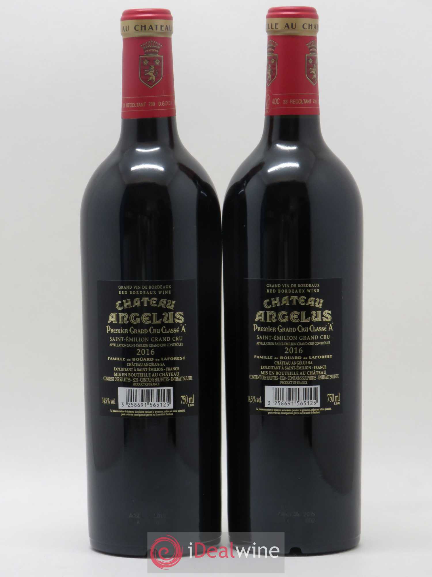 Château Angélus 1er Grand Cru Classé A 2016 - Lot de 2 bouteilles - 1