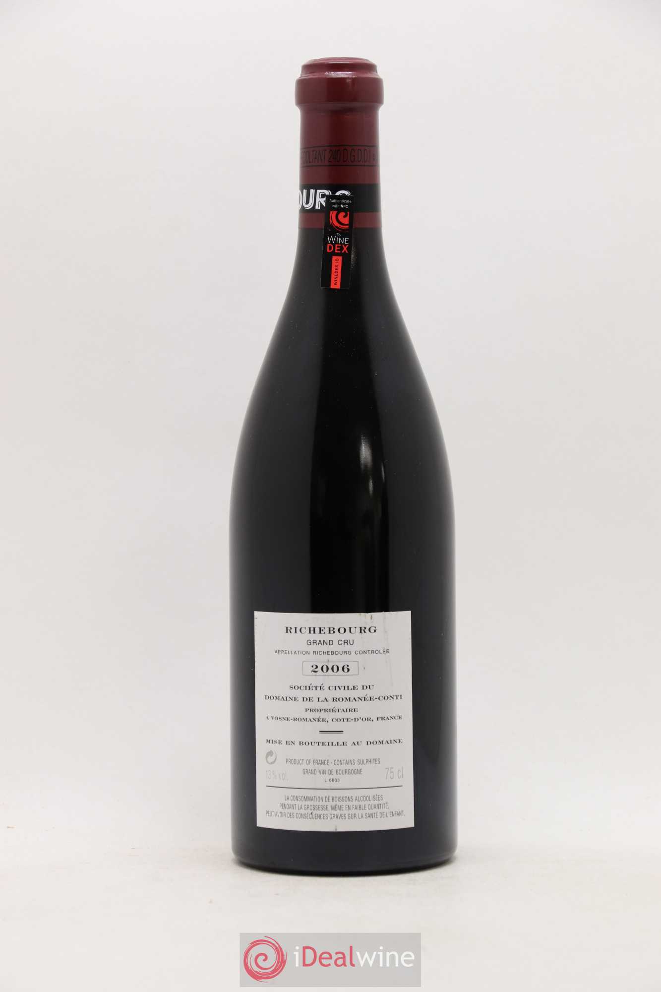 Richebourg Grand Cru Domaine de la Romanée-Conti 2006 - Lot de 1 bouteille - 1